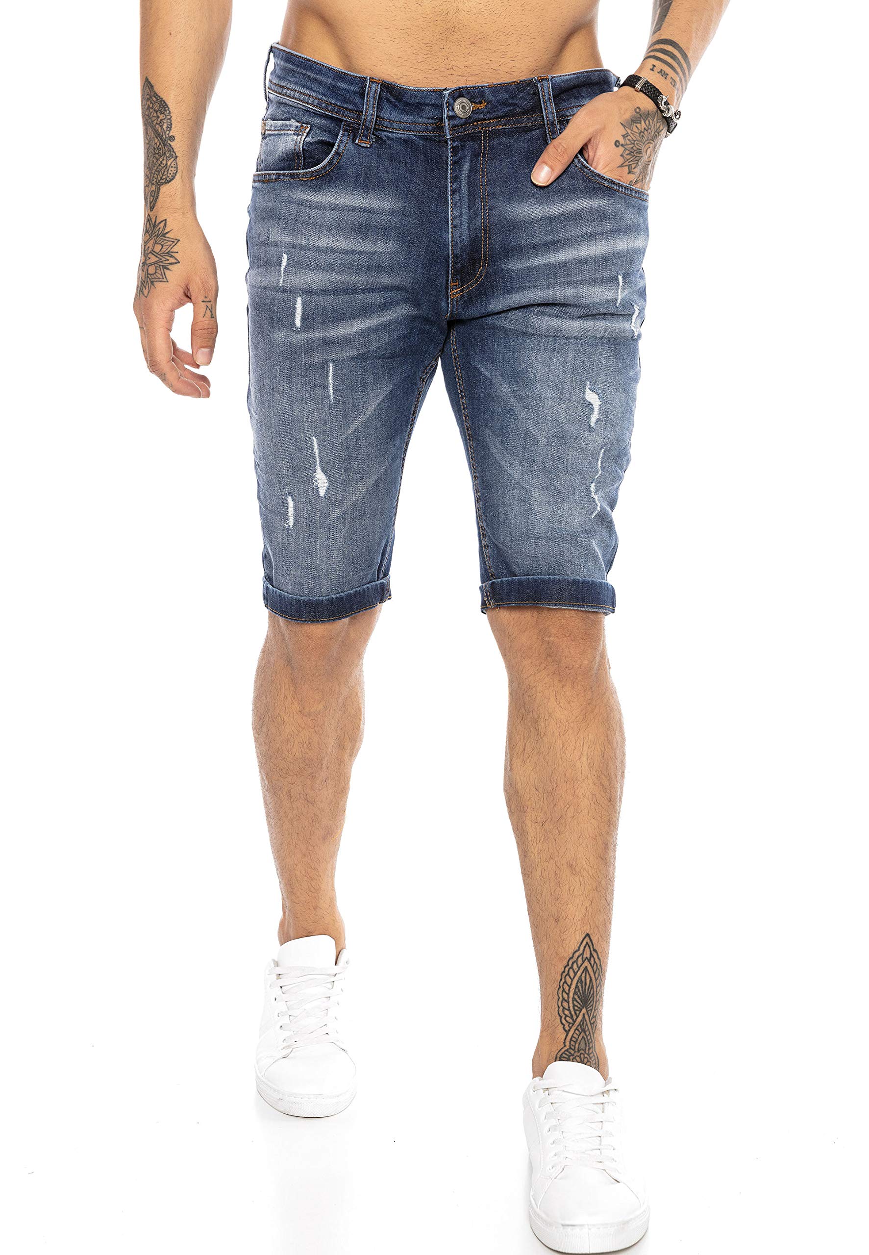 redbridge-shorts-jeans-shorts-denim-blau-28w-destroyed image 1