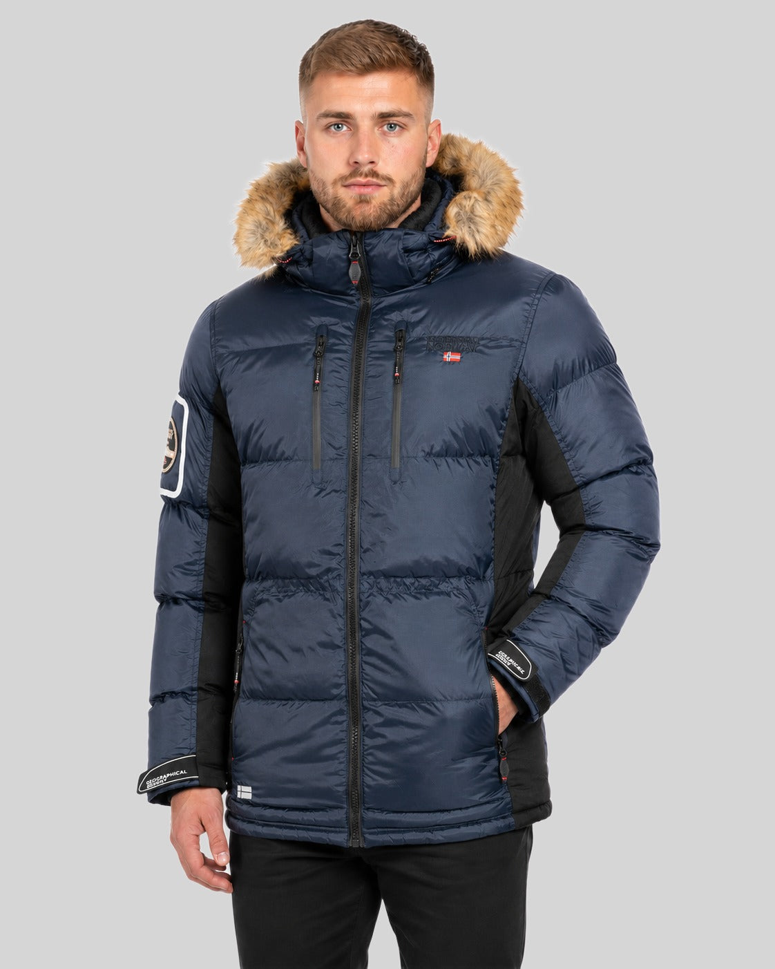 geographical-norway-danone-herren-parka-schwarz-winter-fellkapuze image 6