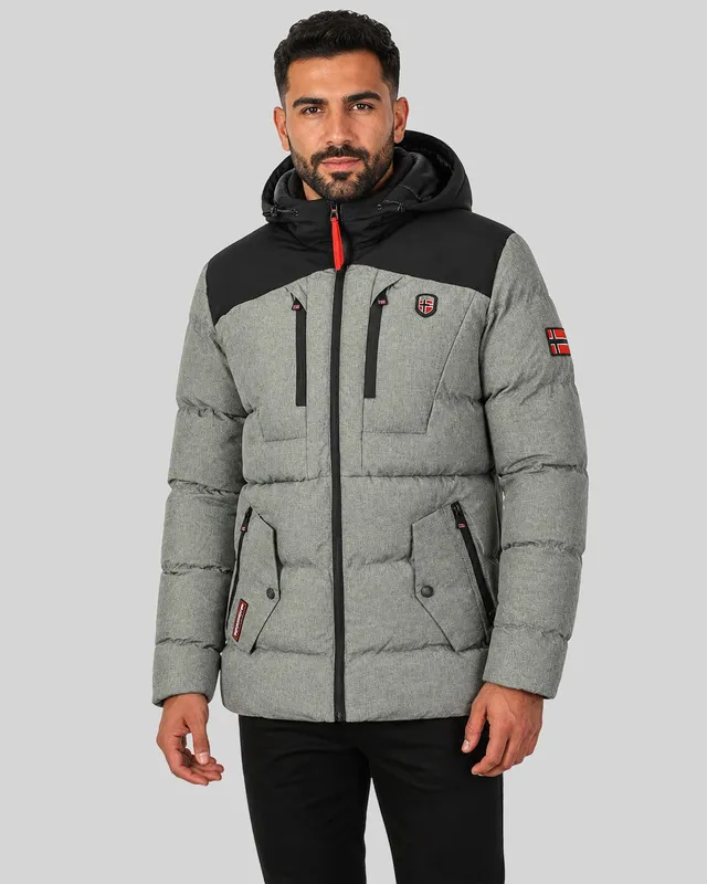 geographical-norway-cashblend-parka-herren-dunkelgrau-kapuze image 1
