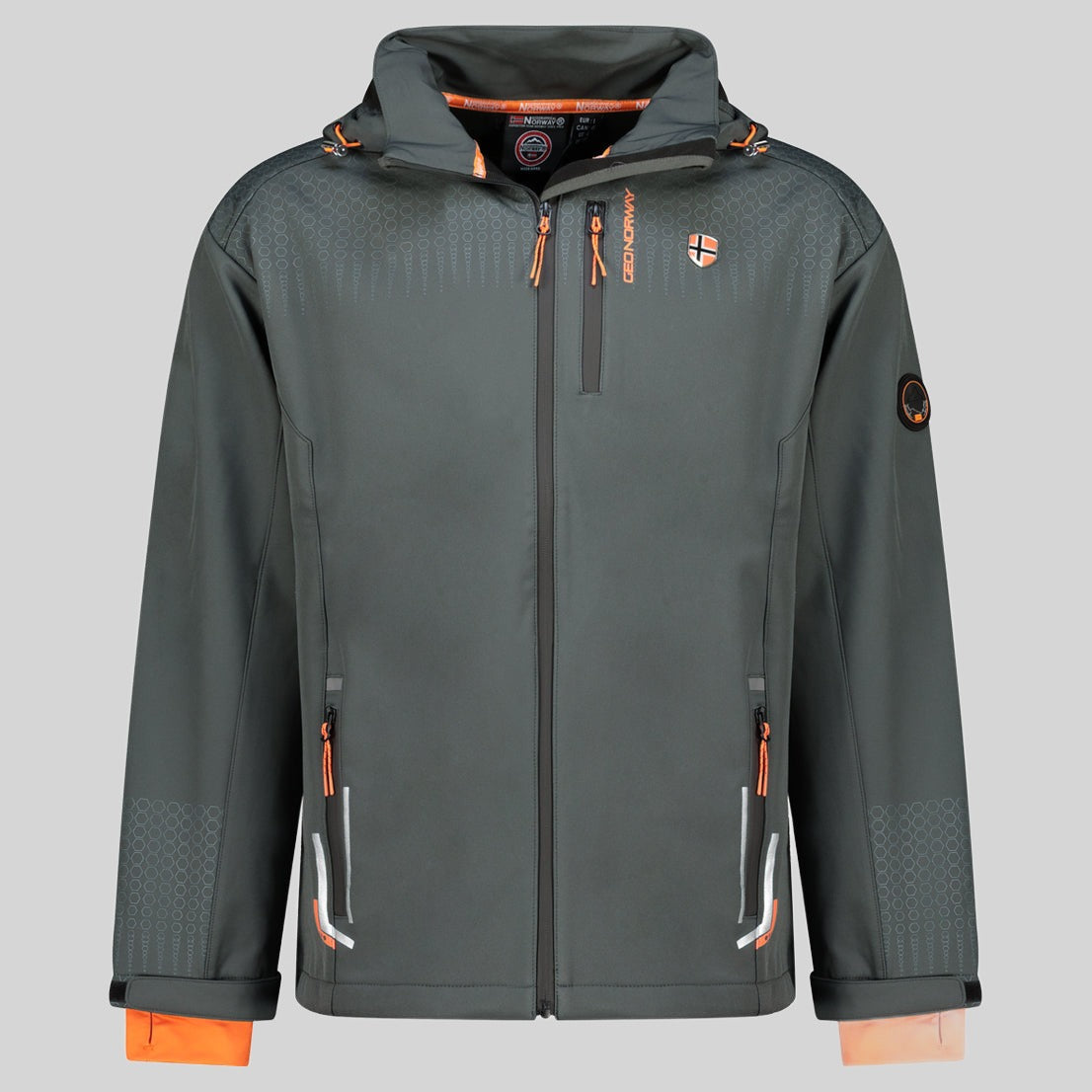 geographical-norway-trelino-herren-softshelljacke-schwarz-gr-n-kapuze image 2
