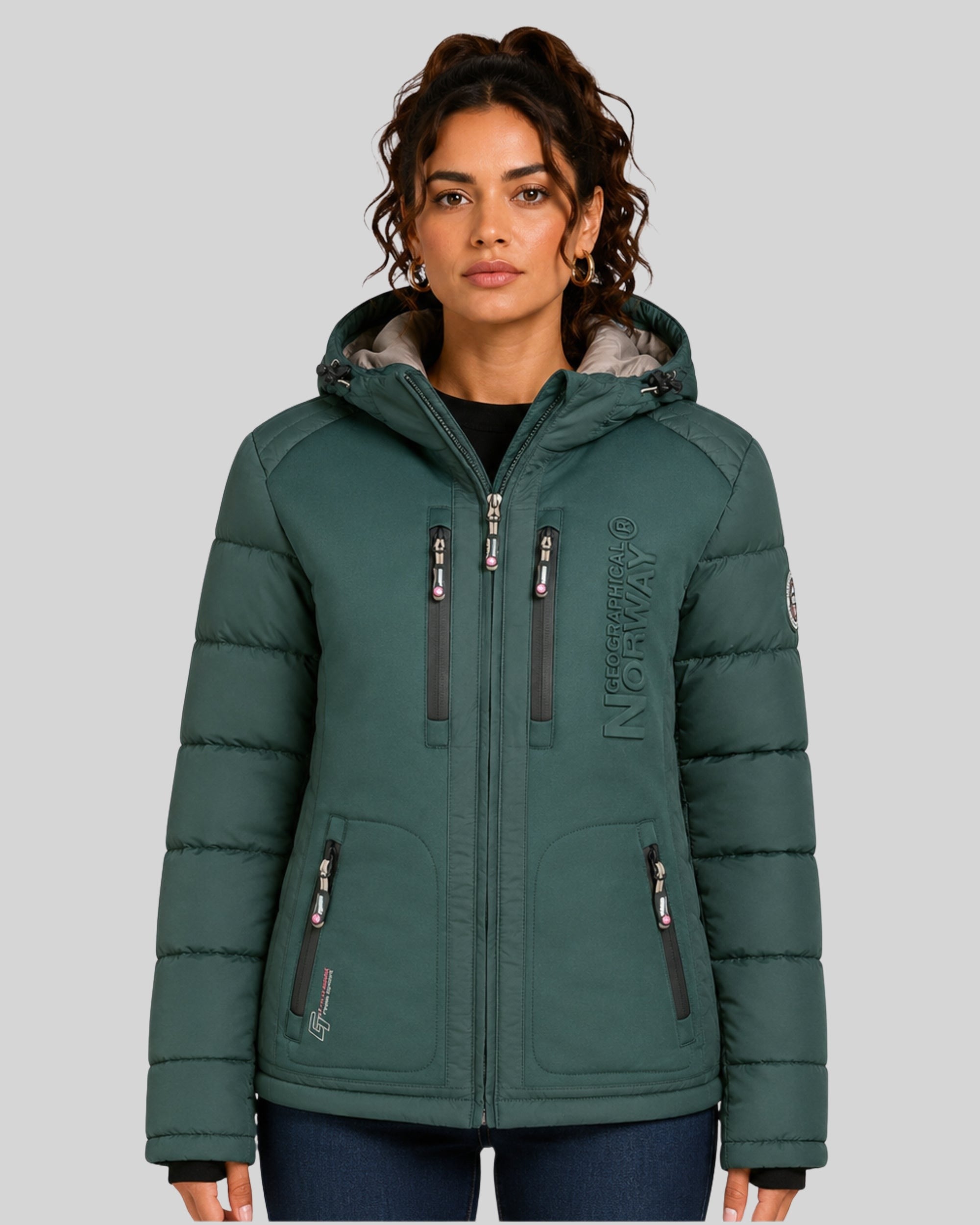 geographical-norway-beachwood-damen-steppjacke-hellgrau-kapuze image 6