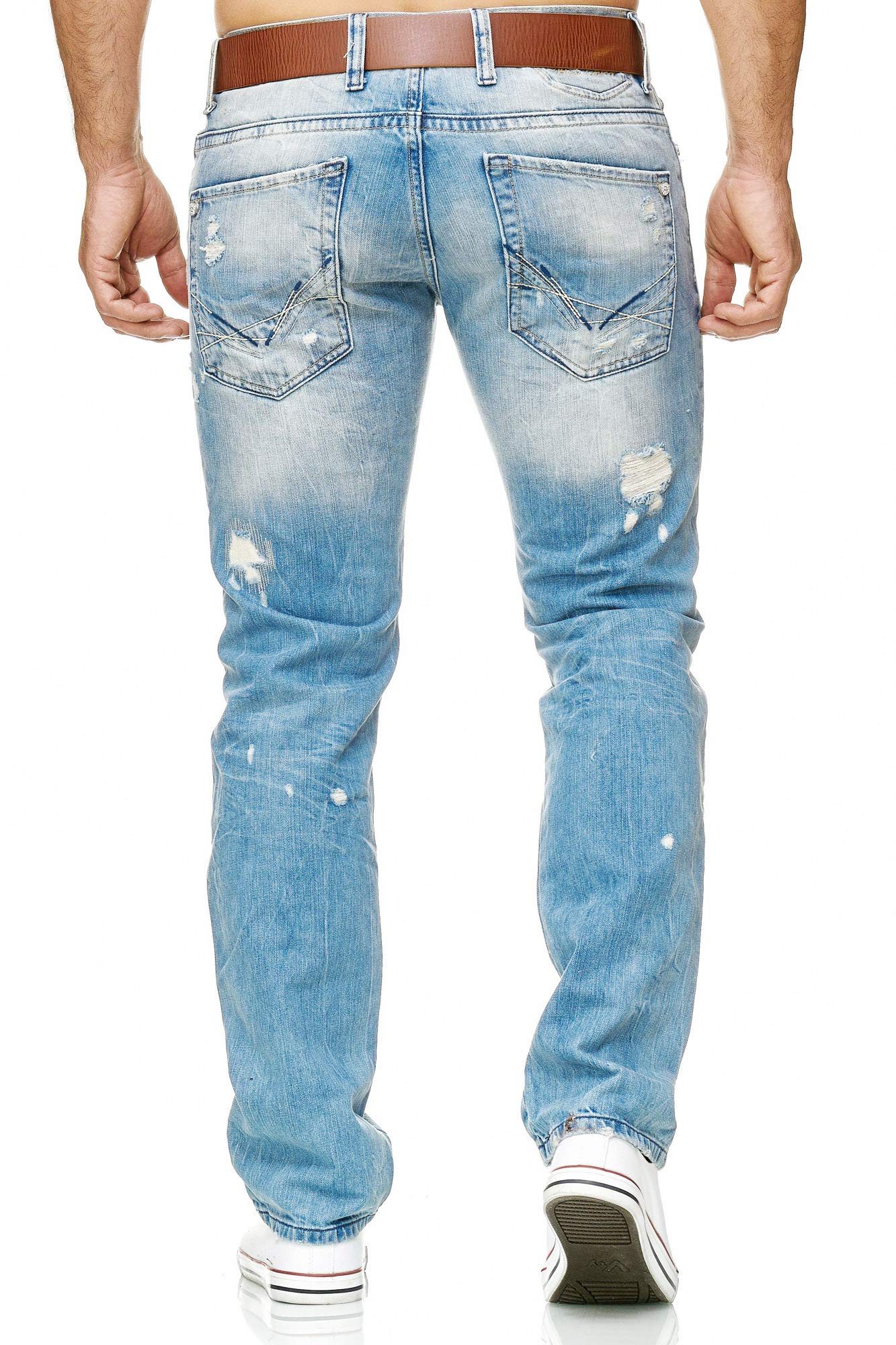 redbridge-jeans-regular-fit-herren-blau-used-look-rb-157-w32-l32 image 3