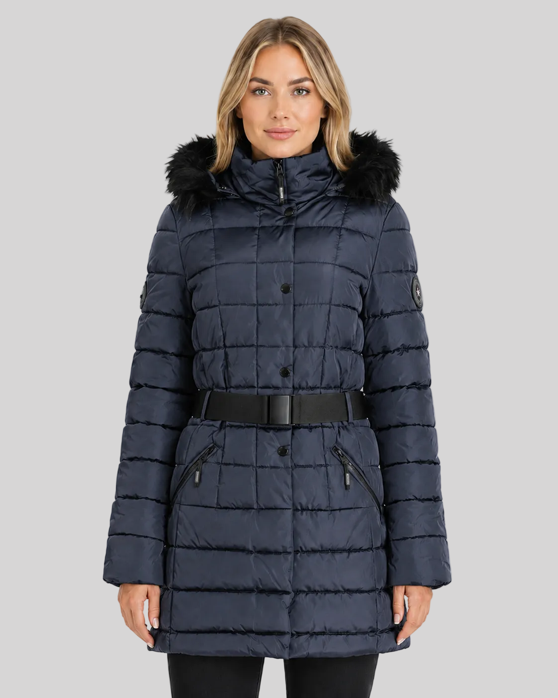 geographical-norway-anemone-damen-parka-winterjacke-kaki-fellkapuze image 8