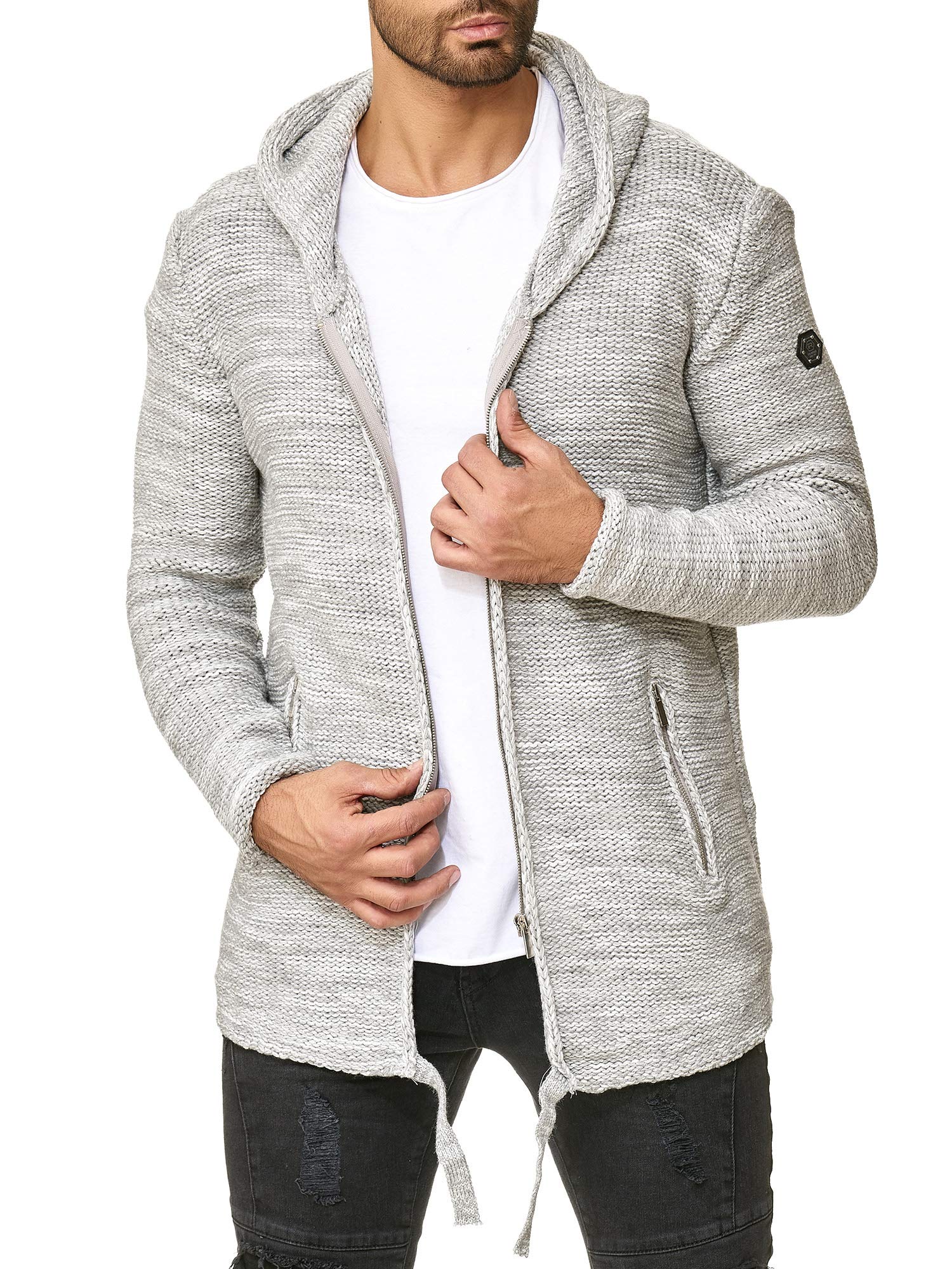 redbridge-rough-m3632-strickjacke-kapuze-herren-l-grau image 6
