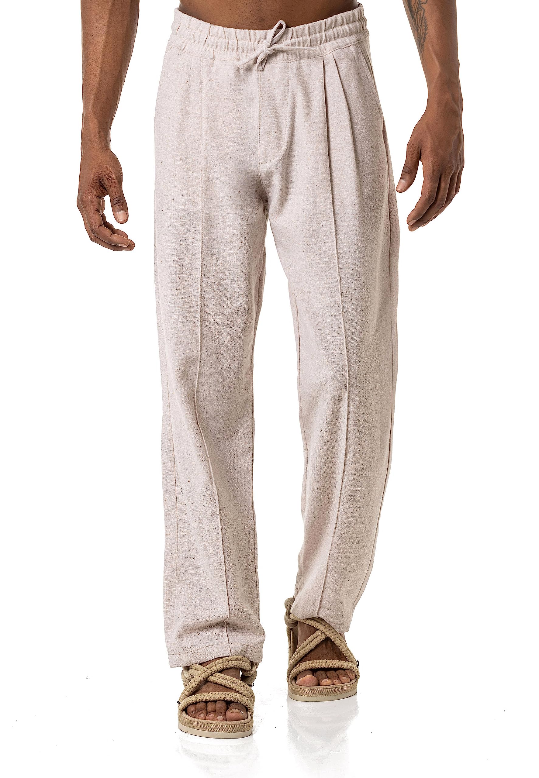 redbridge-hosen-herren-leinenhose-ecru-weit-m4319 image 8