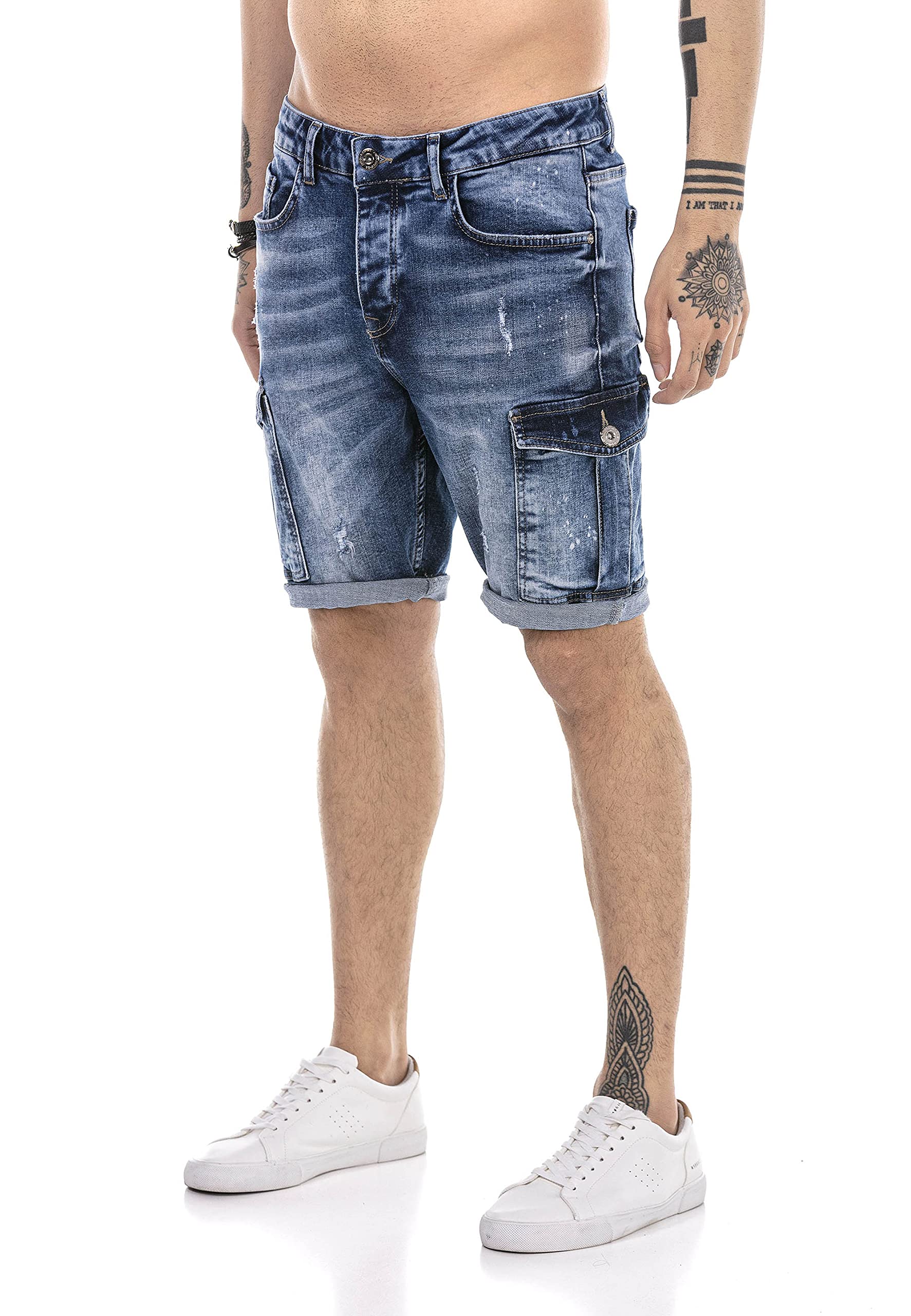 redbridge-jeans-shorts-herren-denim-cargo-used-look image 3