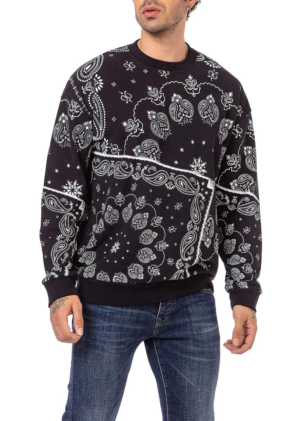 redbridge-pullover-sweatshirt-paisley-gr-e-l-schwarz image 1