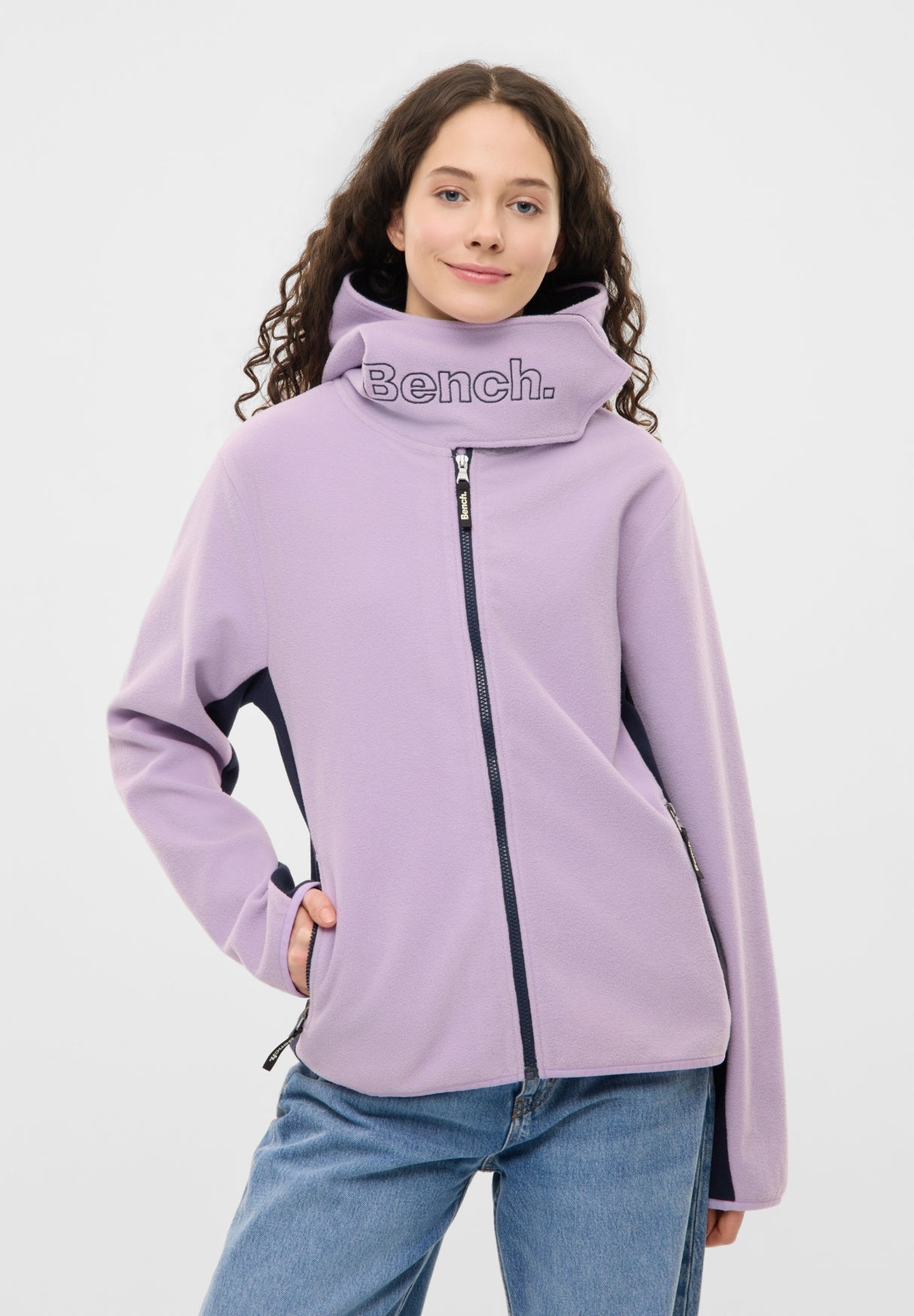 bench-loja-fleecejacke-damen-lilac-breeze-polyester-kapuze image 2