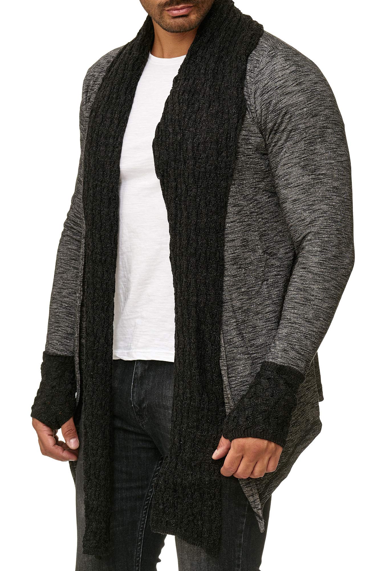 redbridge-cardigans-strickjacke-schalkragen-schwarz-s-melange image 1