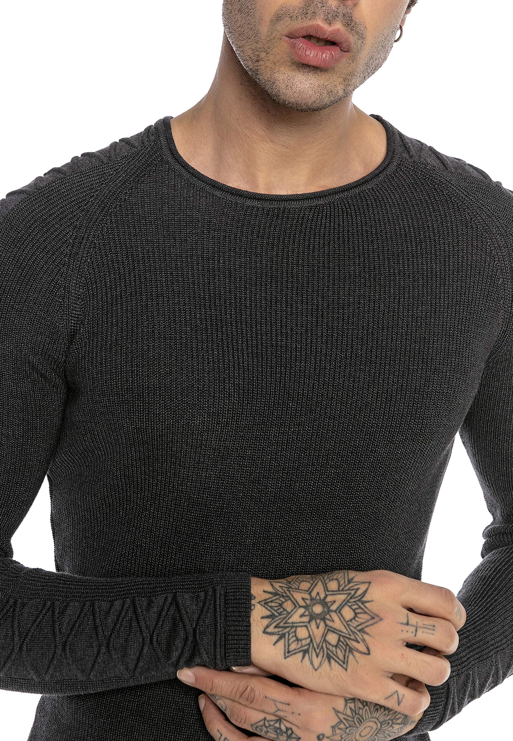 redbridge-cross-lines-m3117-strickpullover-herren-grau-slim-fit image 2