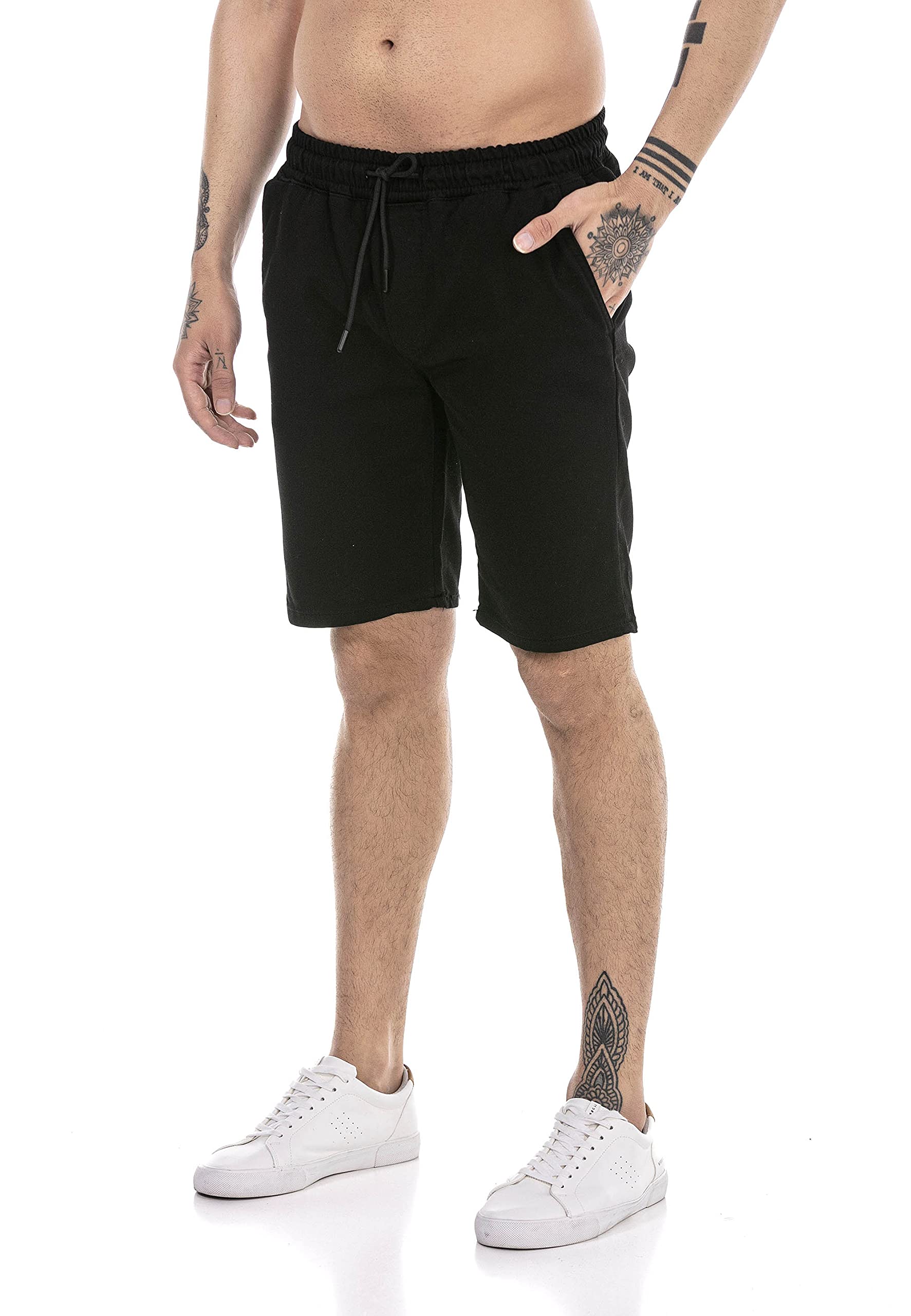 redbridge-shorts-herren-sweat-bermuda-kurze-hose-schwarz image 4