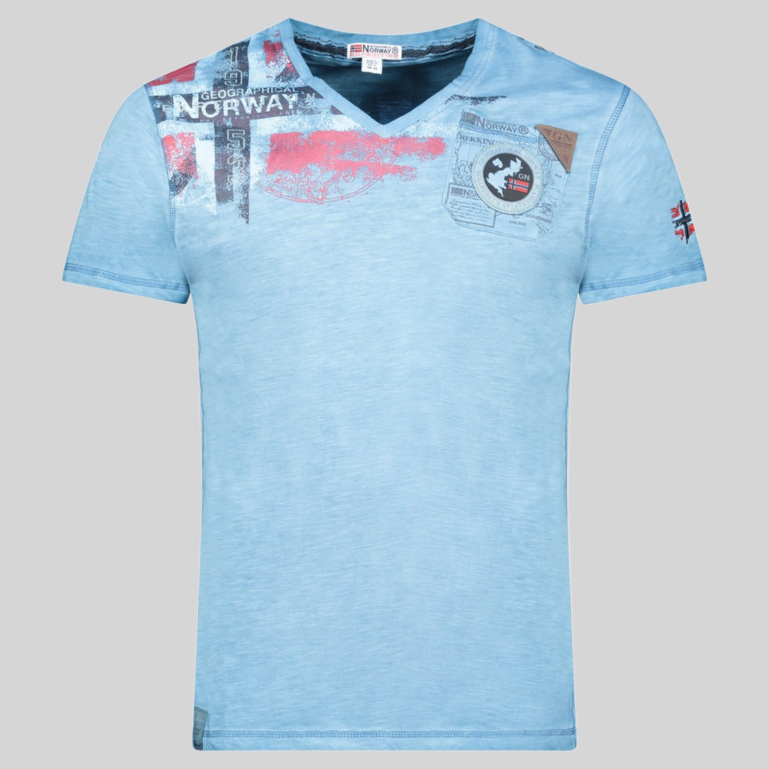 geographical-norway-jamo-herren-t-shirt-blau-baumwolle-print image 3