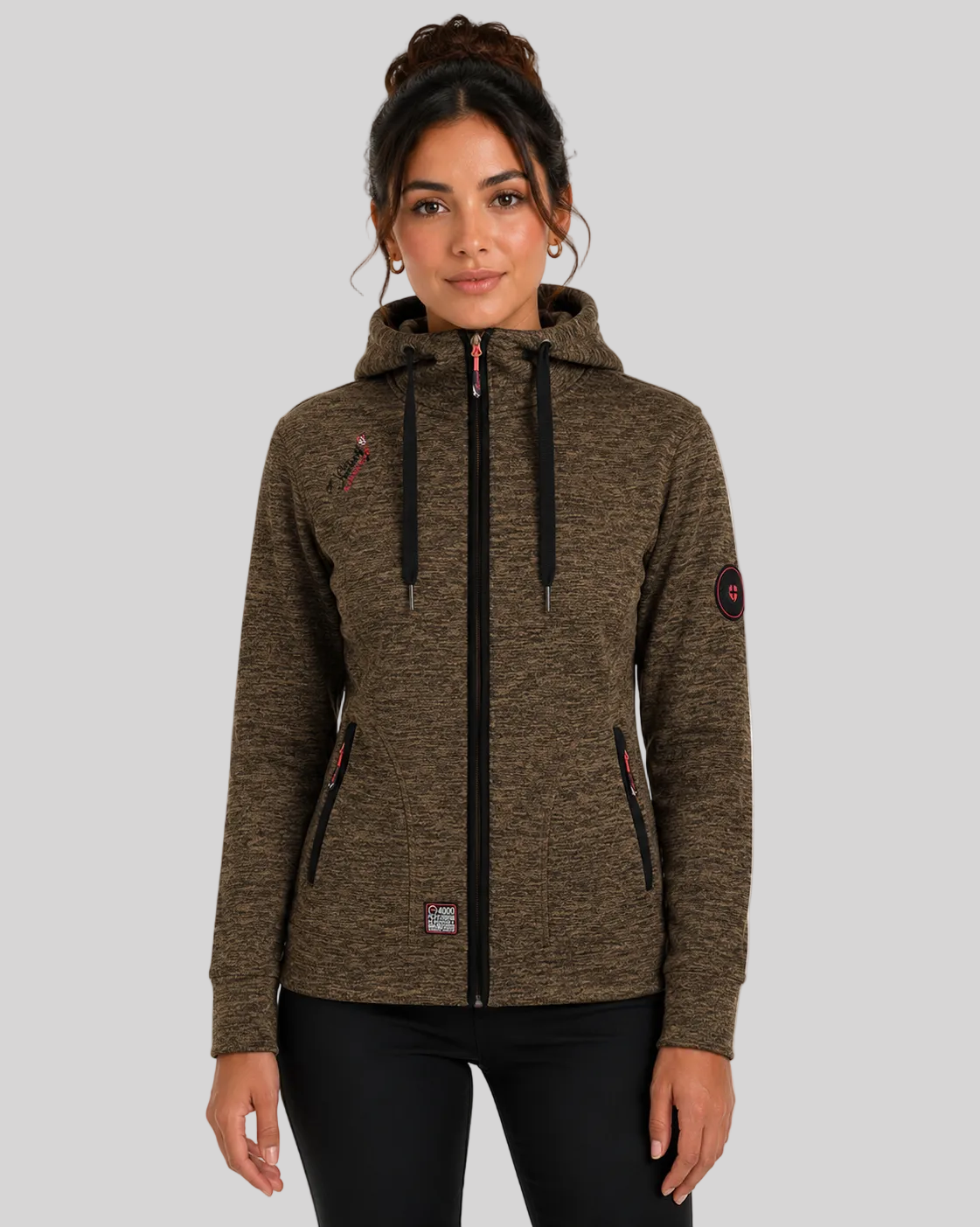 geographical-norway-twelve-damen-fleecejacke-schwarz-kapuze image 1
