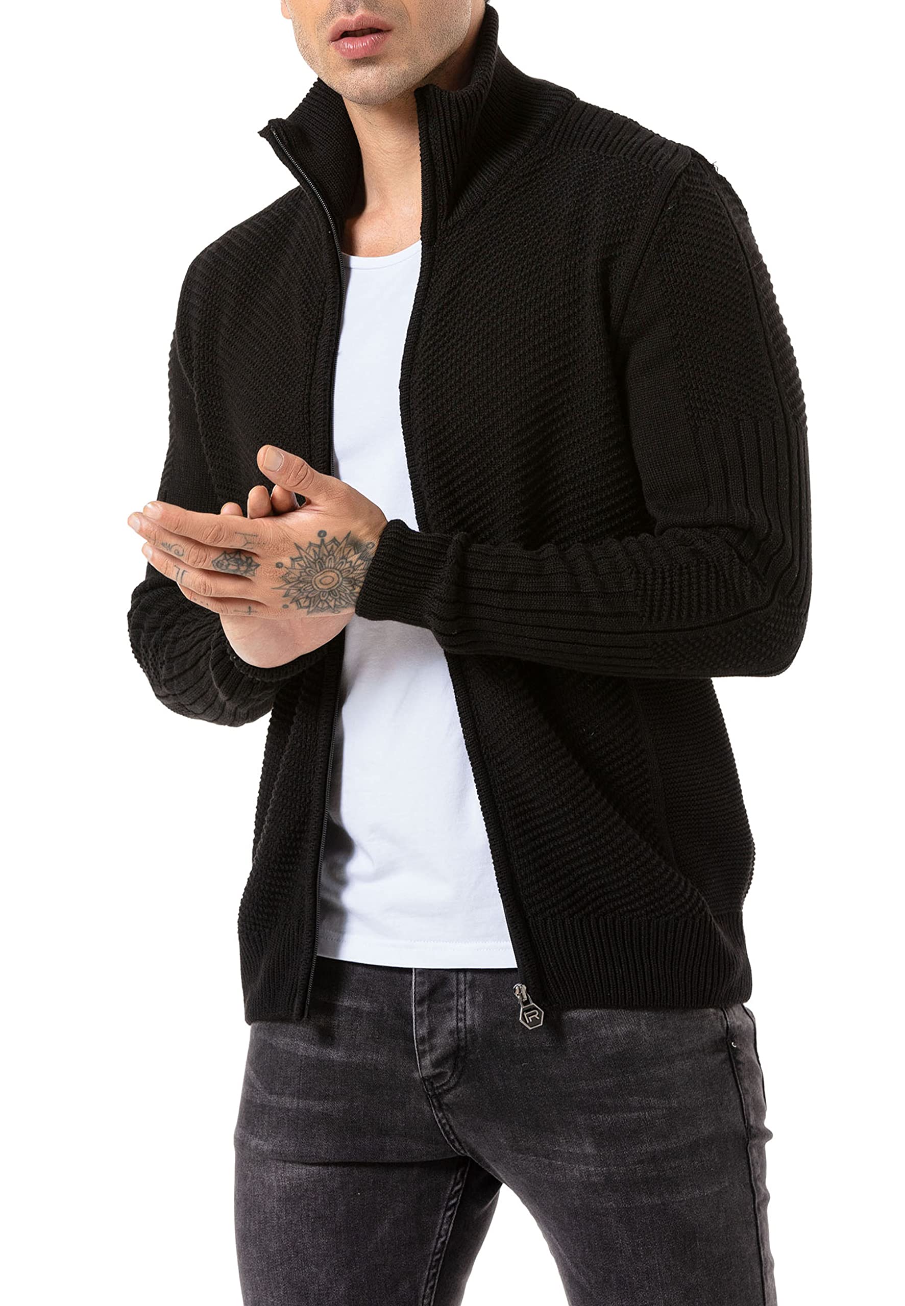 redbridge-cardigans-herren-strickjacke-rei-verschluss-grau image 2