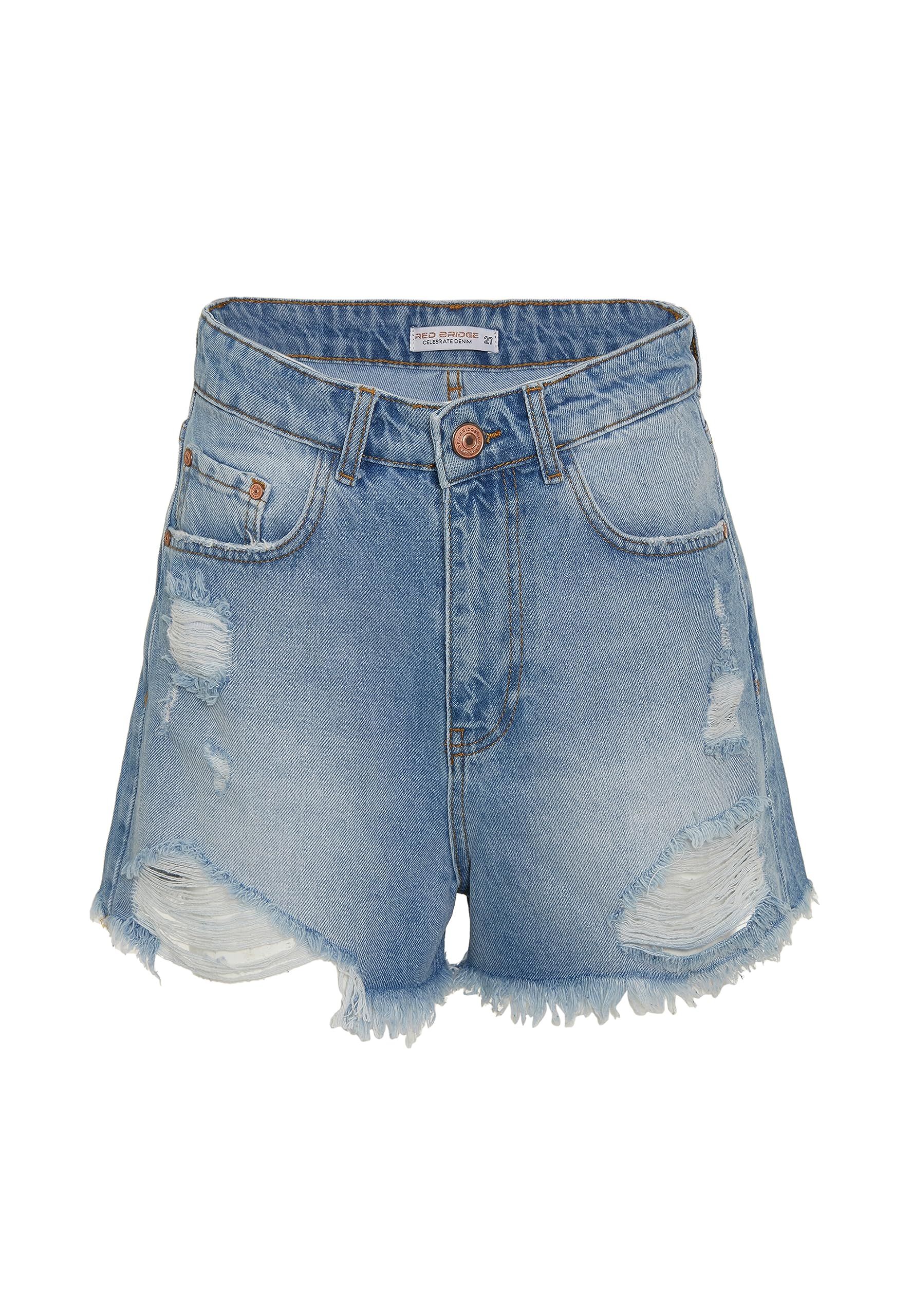 redbridge-jeans-shorts-denim-kurze-hose-blau-29w-destroyed image 4