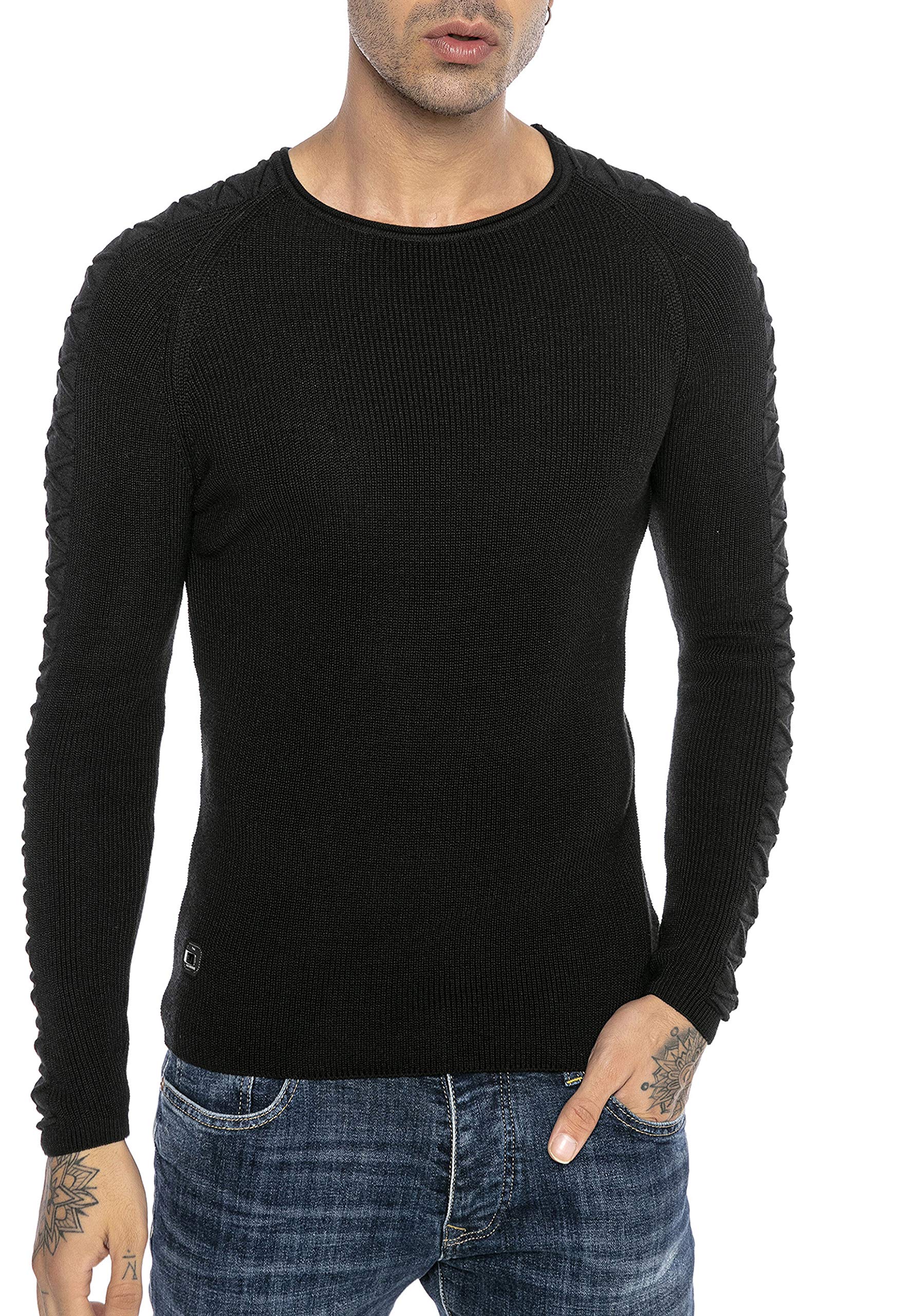 redbridge-cross-lines-m3117-strickpullover-herren-grau-slim-fit image 8