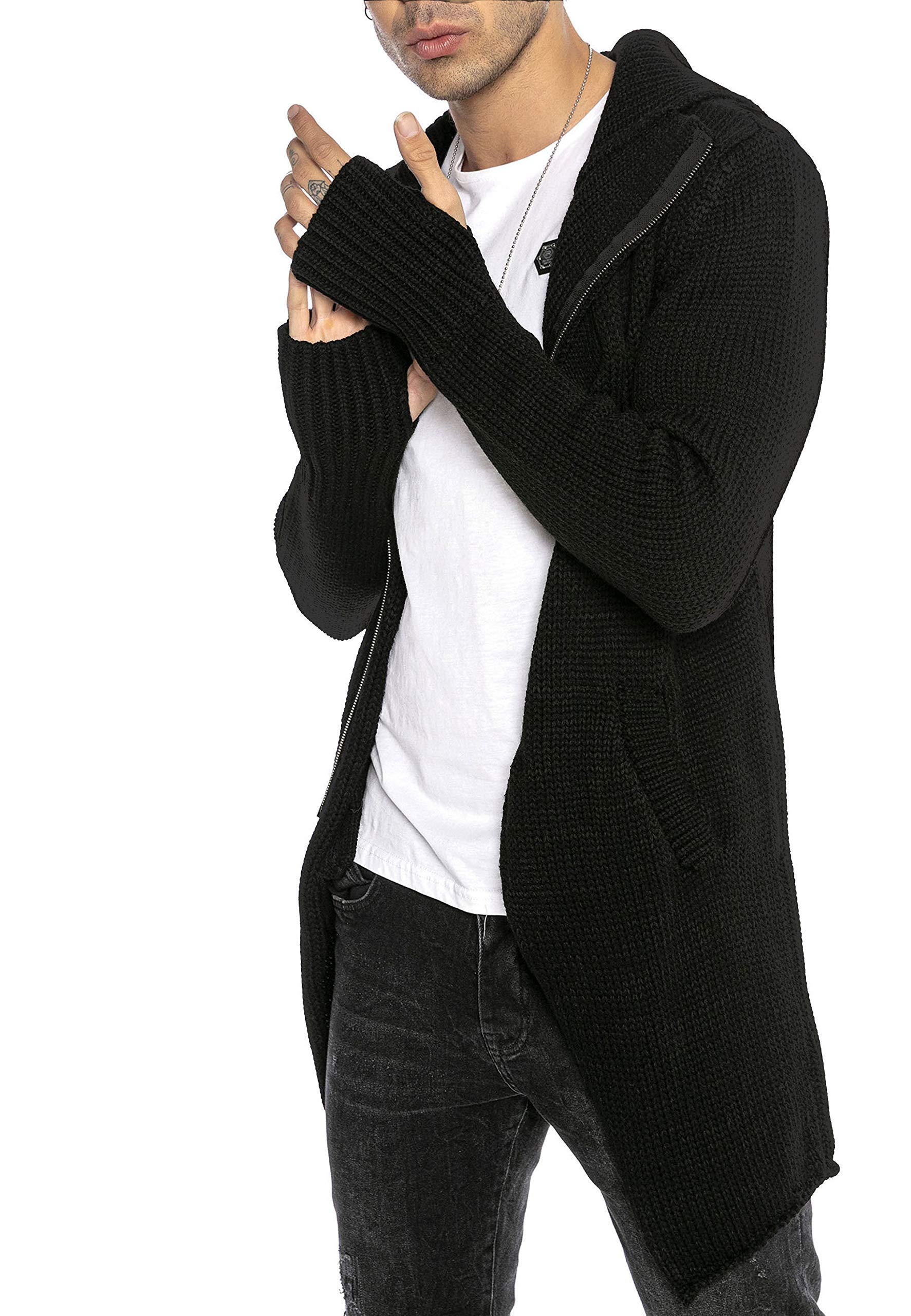 redbridge-asymetric-cut-strickjacke-herren-kapuze-gr-l image 3