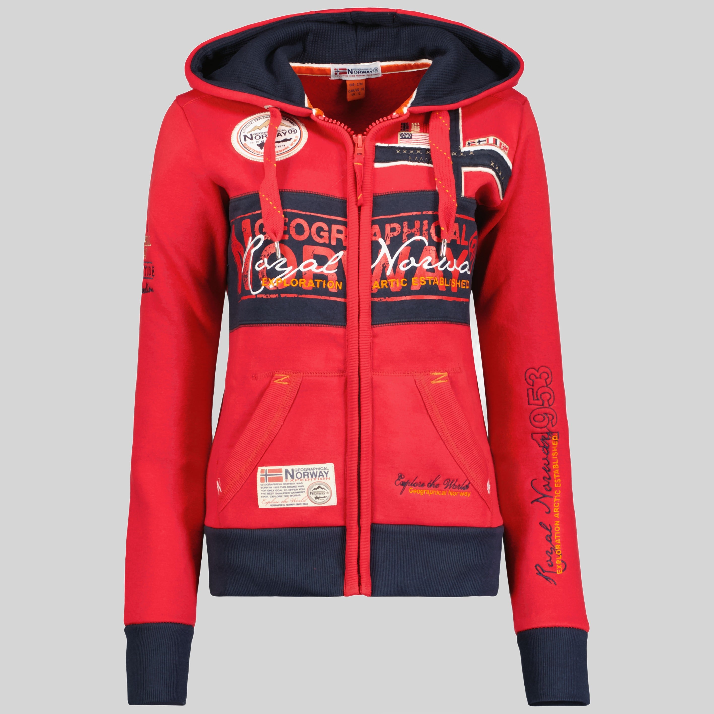 geographical-norway-flyer-damen-sweatshirt-hellgrau-kapuze image 8