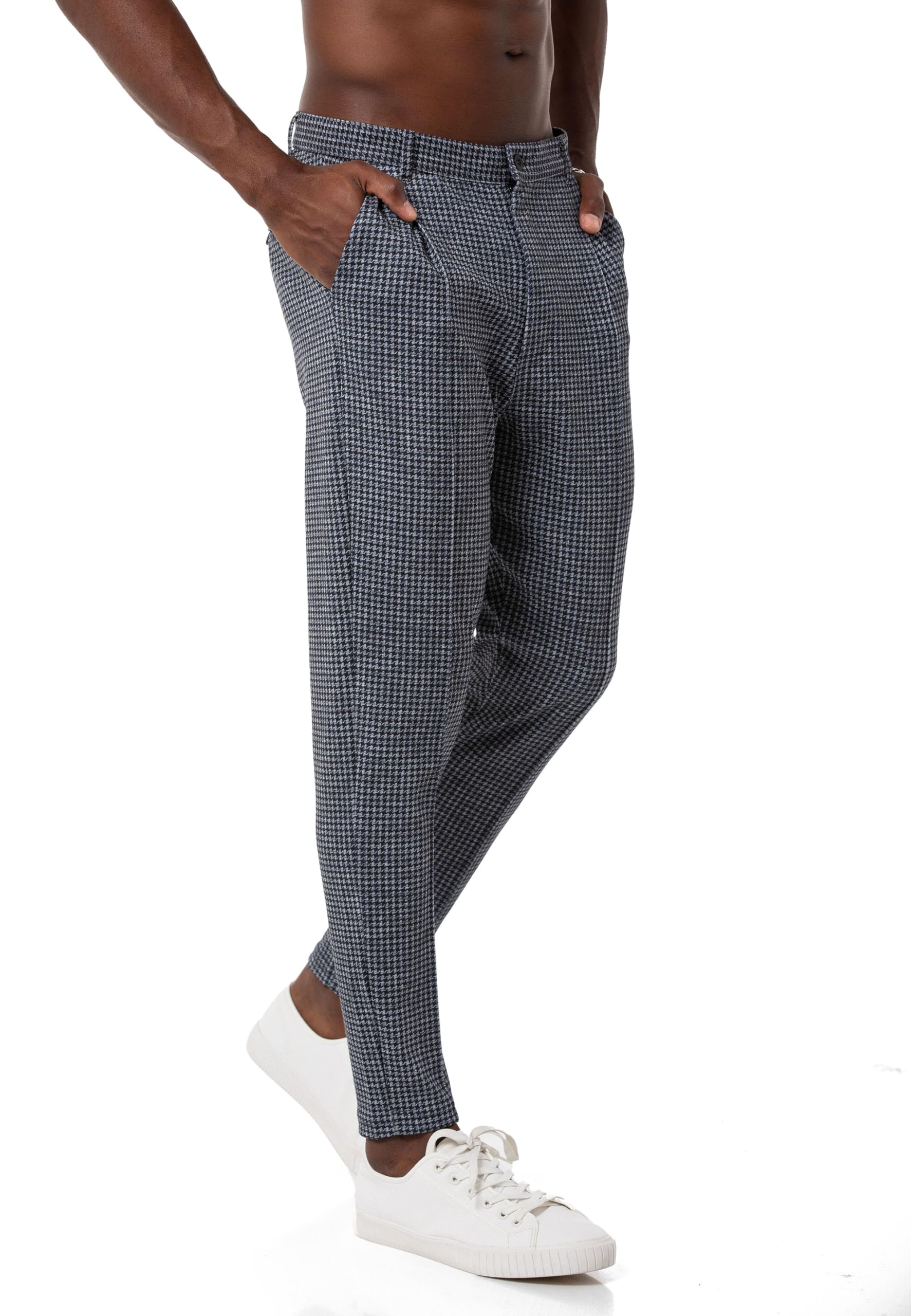 redbridge-hosen-chino-hose-herren-kariert-gummibund-gr-xl image 2