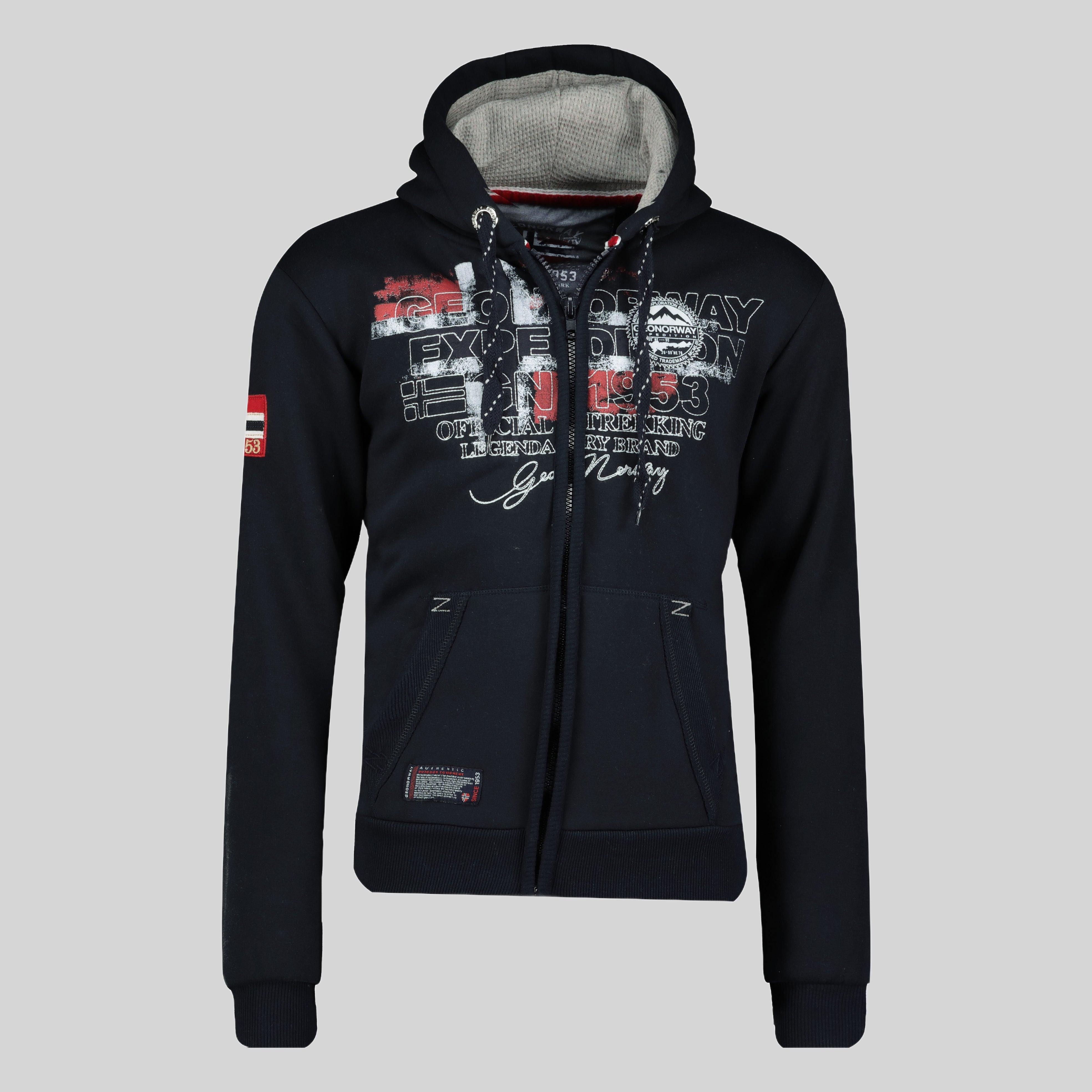 geographical-norway-gutta-herren-sweatjacke-hellgrau-mit-kapuze image 8