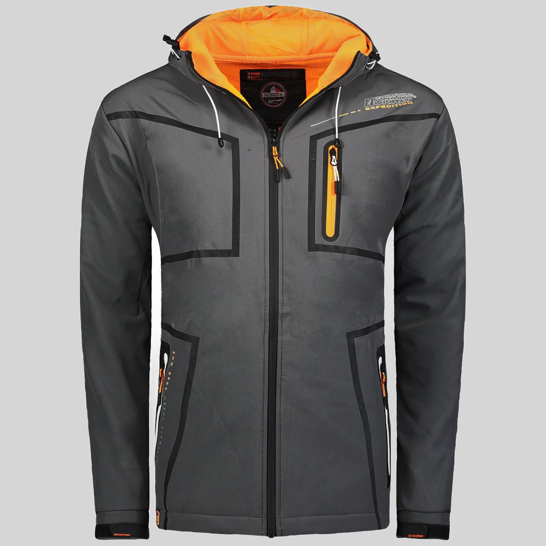 geographical-norway-truello-softshelljacke-herren-dunkelgrau-l-kapuze image 3