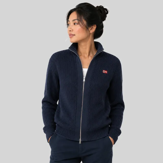 geographical-norway-flexible-damen-strickjacke-marine-mit-zip image 1