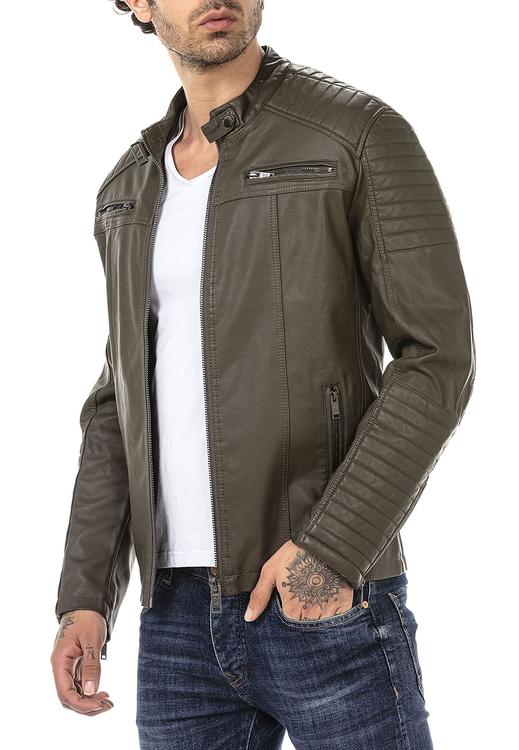 redbridge-bikerjacke-herren-schwarz-kunstleder-m6013 image 3