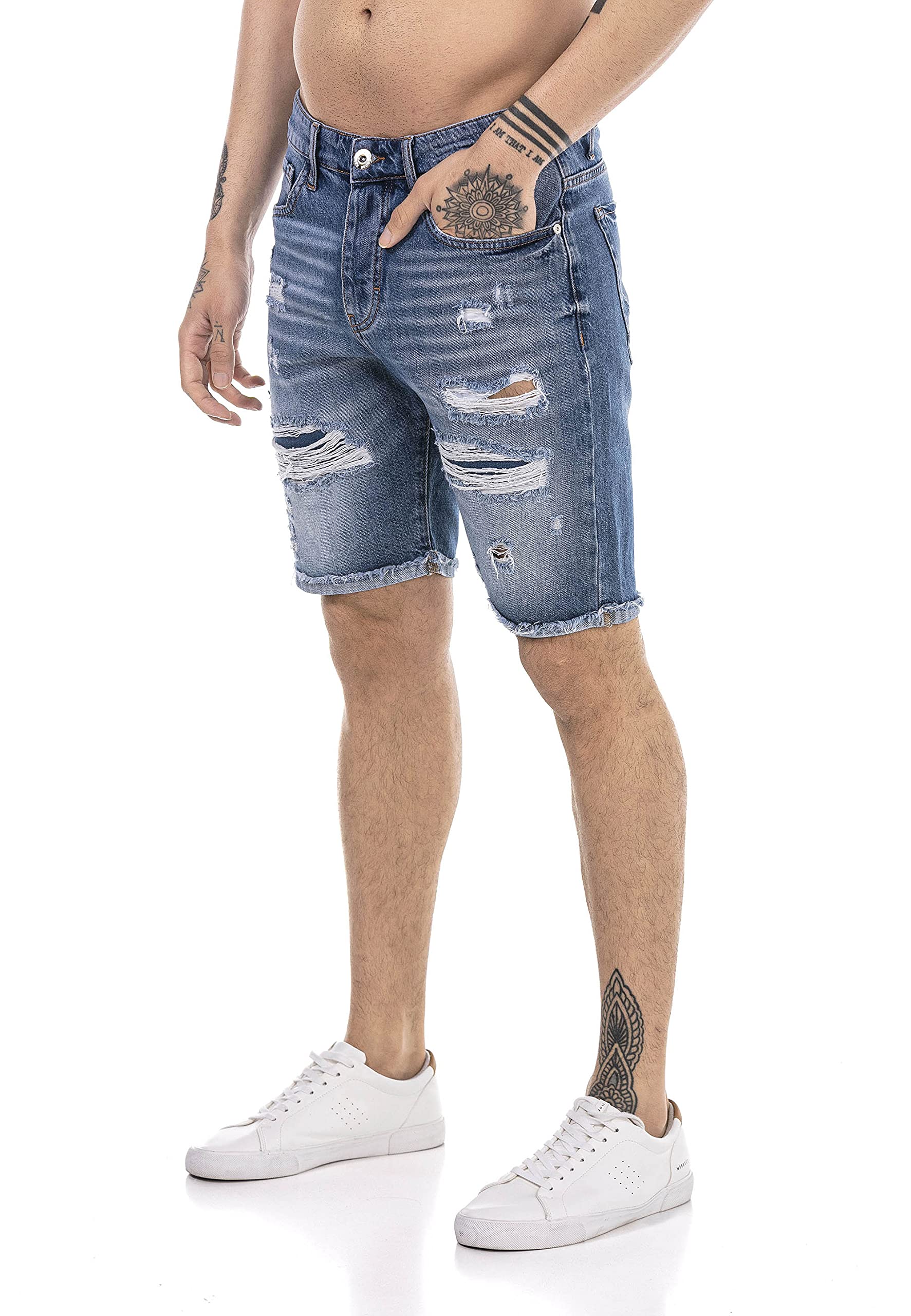 redbridge-shorts-jeans-shorts-denim-blau-baumwolle-destroyed image 2