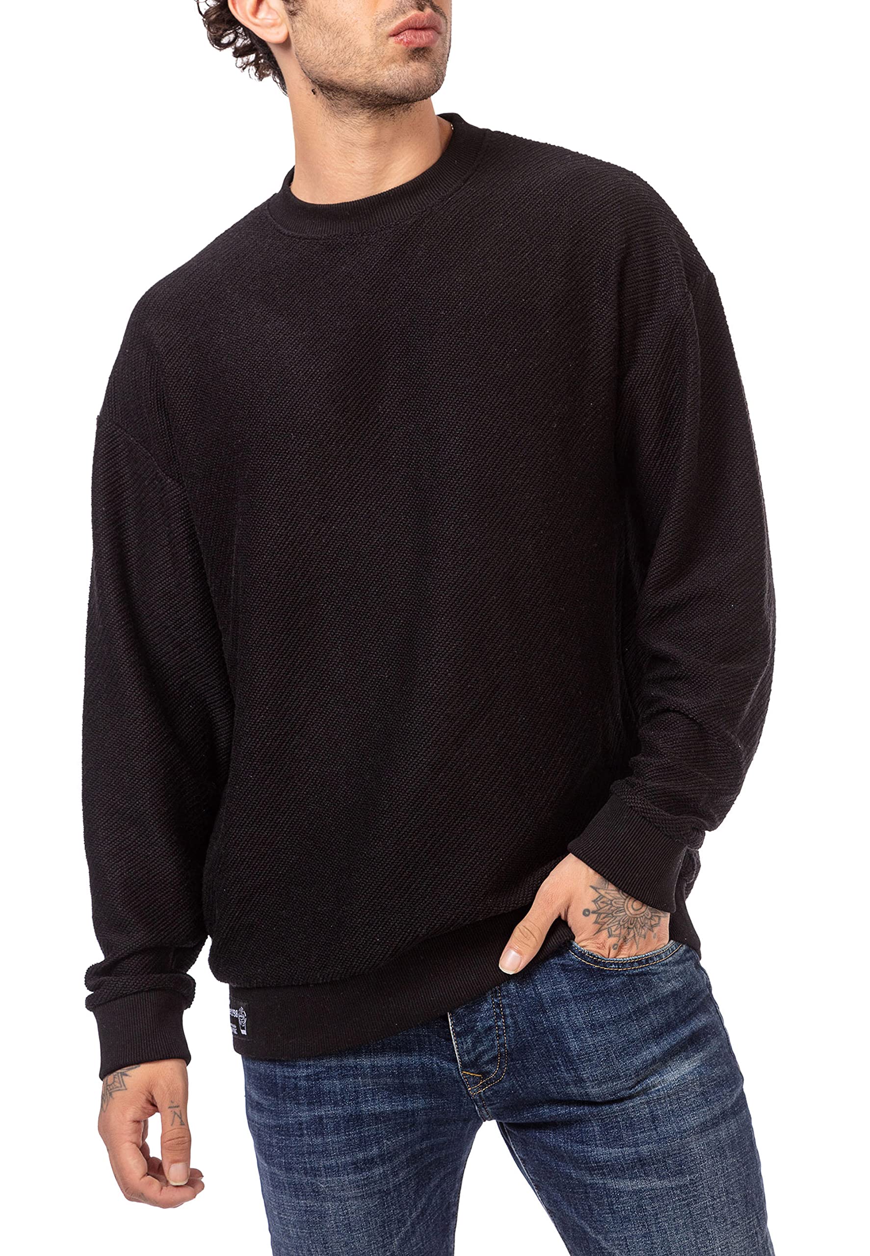 redbridge-strick-pullover-herren-rundhals-sweatshirt-grau image 7