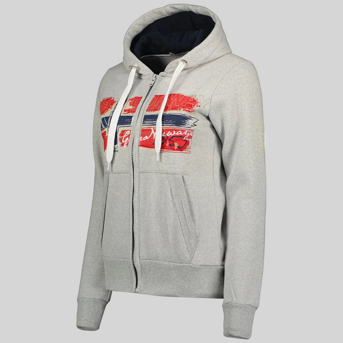 geographical-norway-gayto-damen-hoodie-hellgrau-print image 4