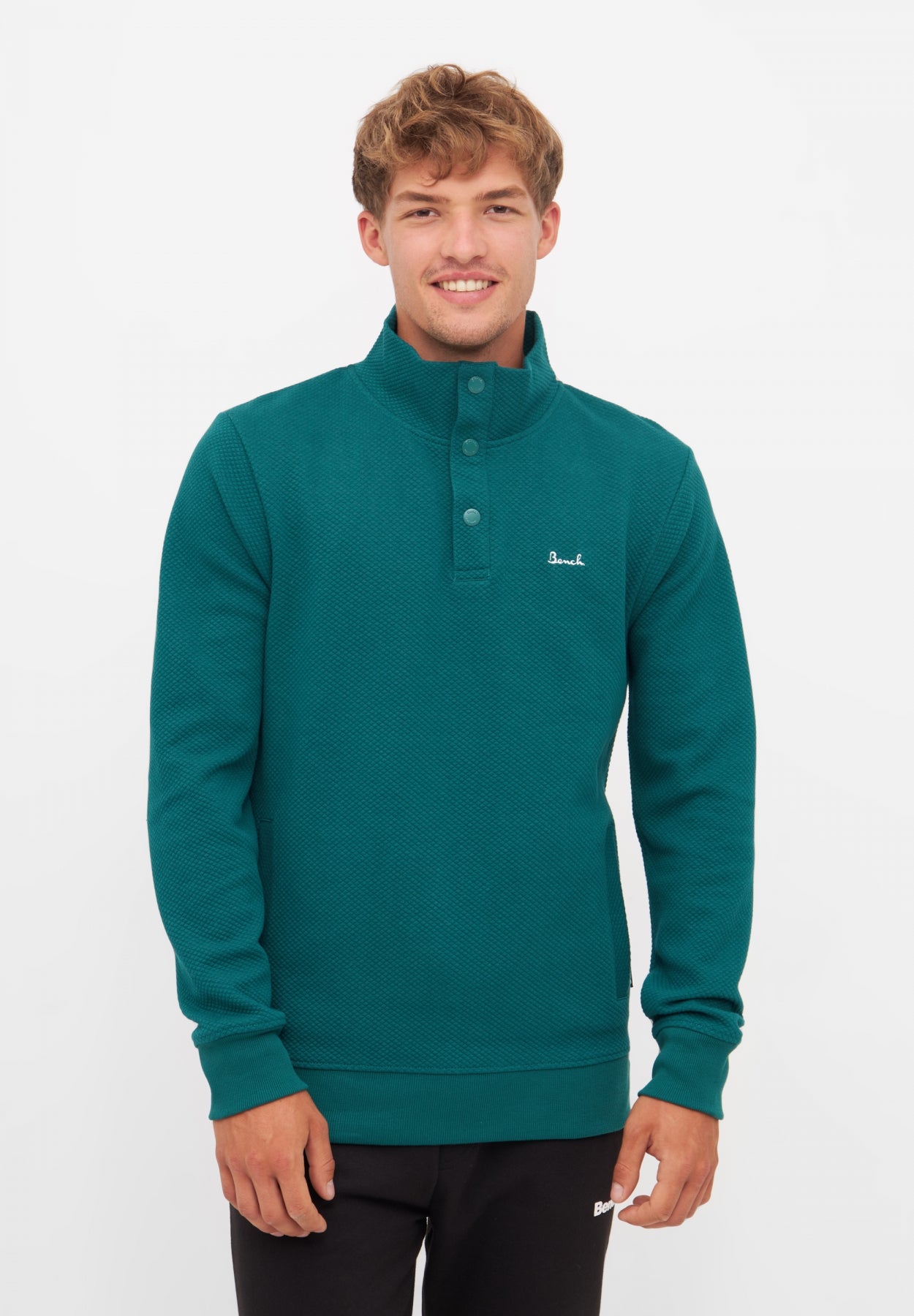 bench-heber-herren-sweatshirt-grau-stepp-knopfleiste image 6