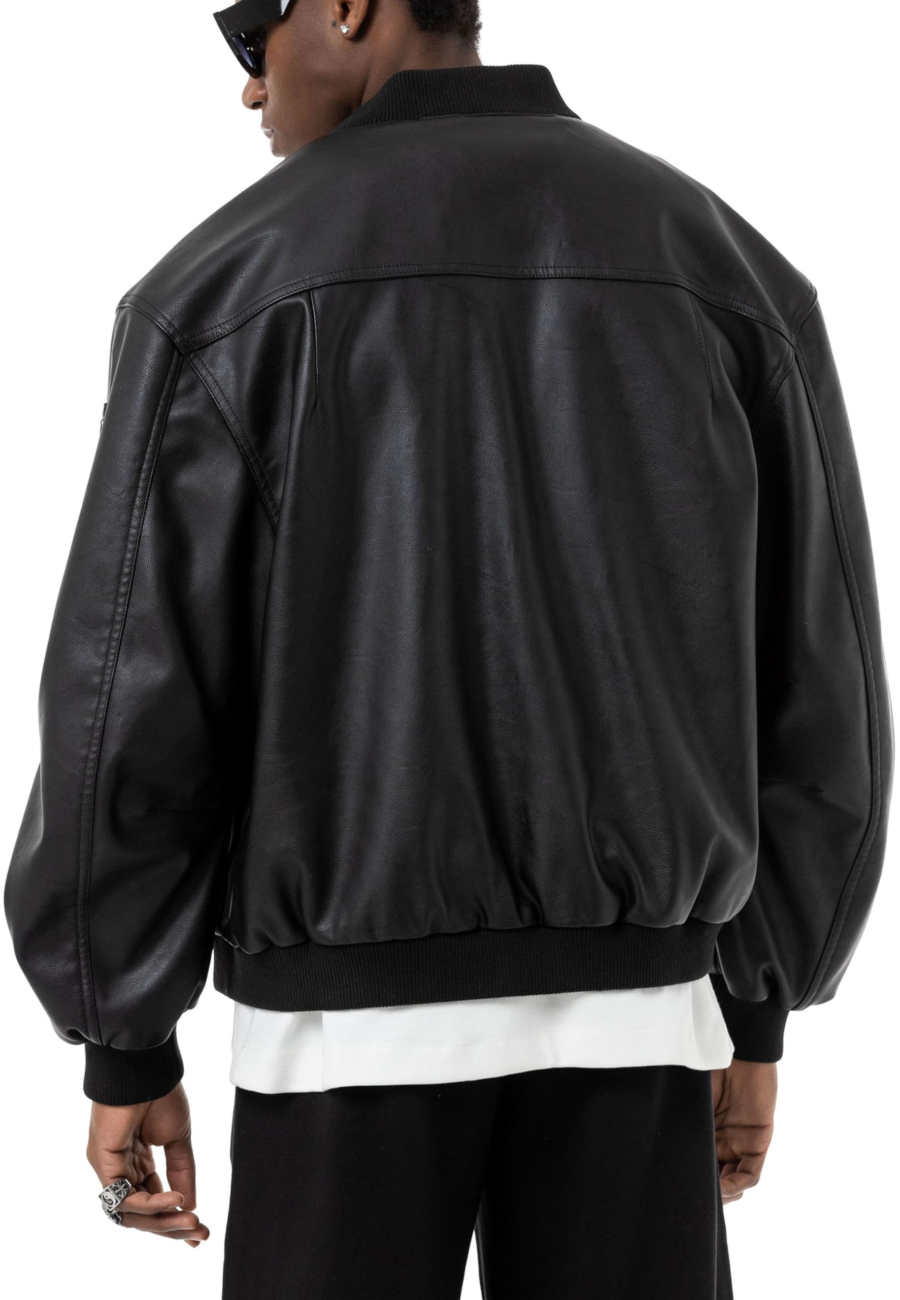 redbridge-bomberjacke-leder-oversize-xxl-schwarz-kunstleder image 7