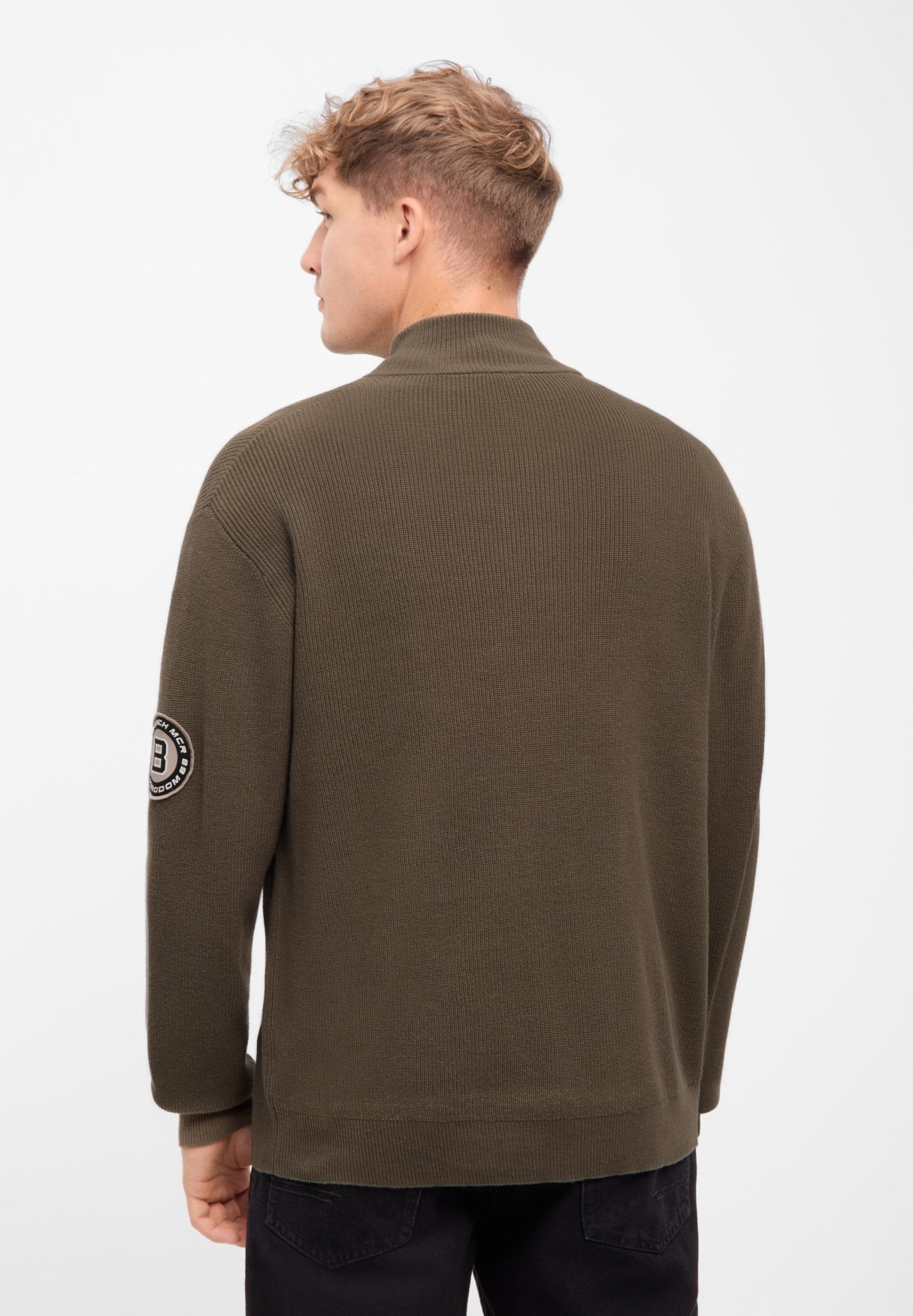 bench-alvar-herren-strickpullover-rustic-brown-viertelzip image 7