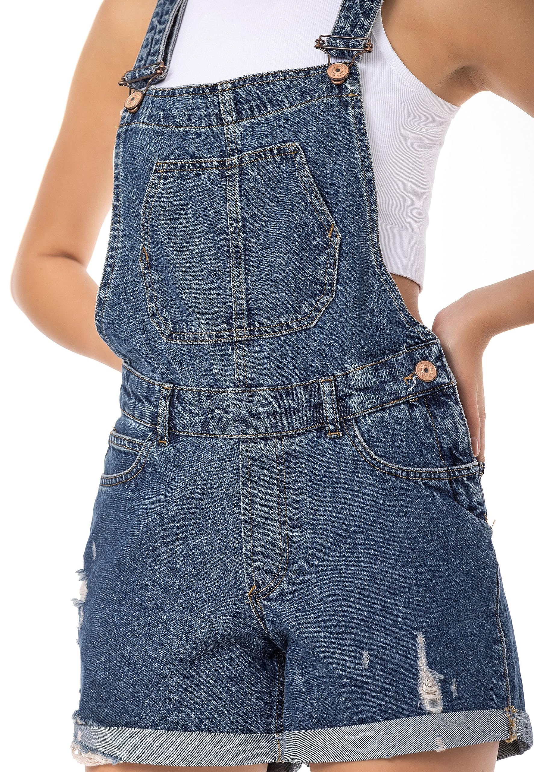 redbridge-hosen-latzhose-blau-30w-jeans-overall-stretch image 6