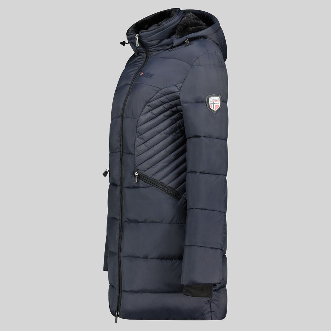 geographical-norway-bee-damen-steppjacke-marine-mit-kapuze image 4
