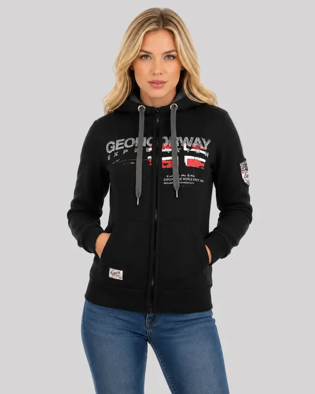 geographical-norway-gisland-damen-sweatjacke-schwarz-kapuze image 1