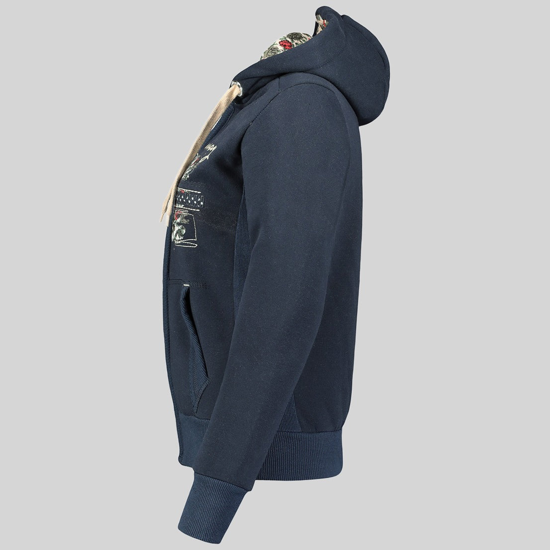 geographical-norway-fabeaute-hoodie-damen-marine-zip-baumwolle image 4