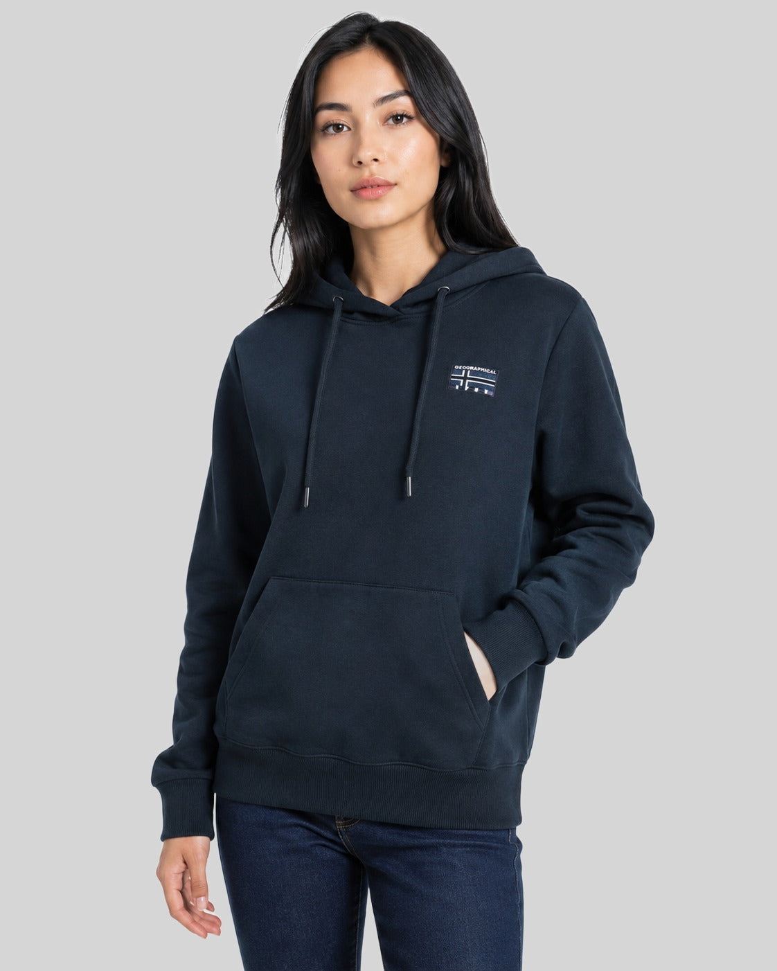 geographical-norway-guni-damen-hoodie-schwarz-kangurutasche image 6
