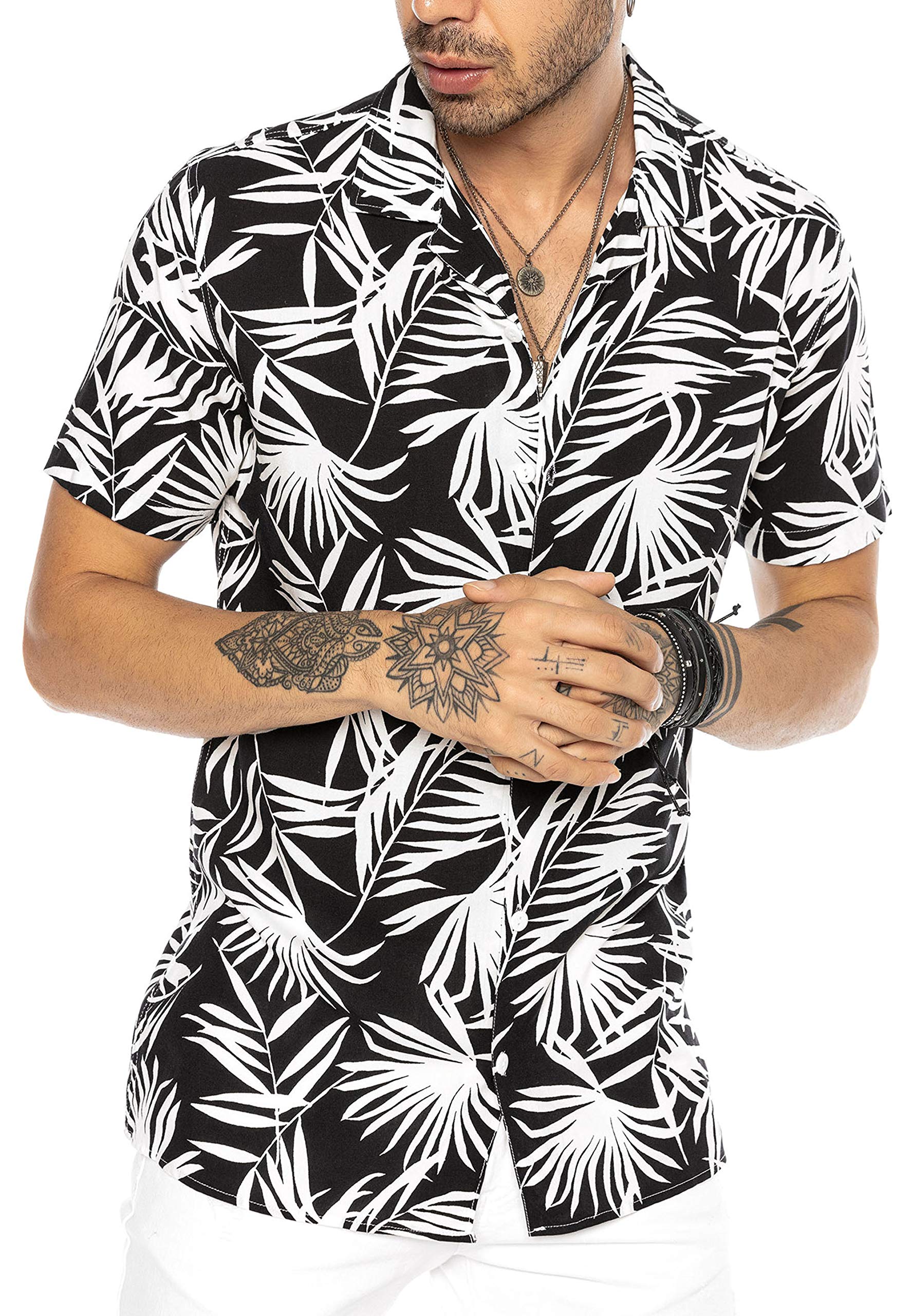 redbridge-hawaii-hemd-herren-kurzarm-viskose-schwarz-l image 2