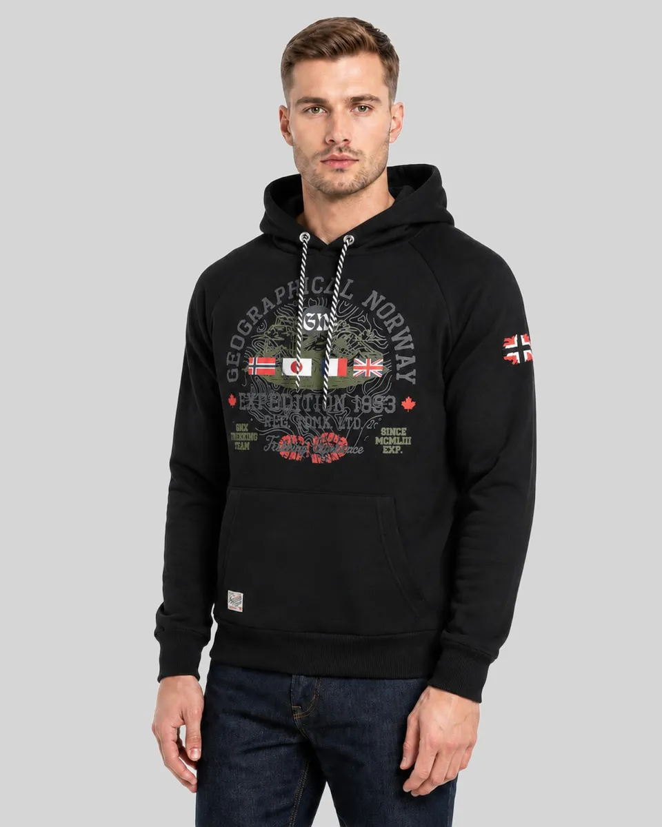 geographical-norway-gexpe-hoodie-schwarz-kapuzenpullover-baumwolle image 1