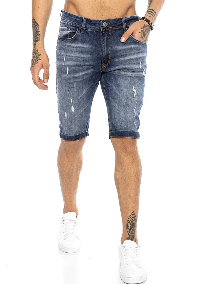 redbridge-shorts-jeans-shorts-denim-blau-28w-destroyed image 1