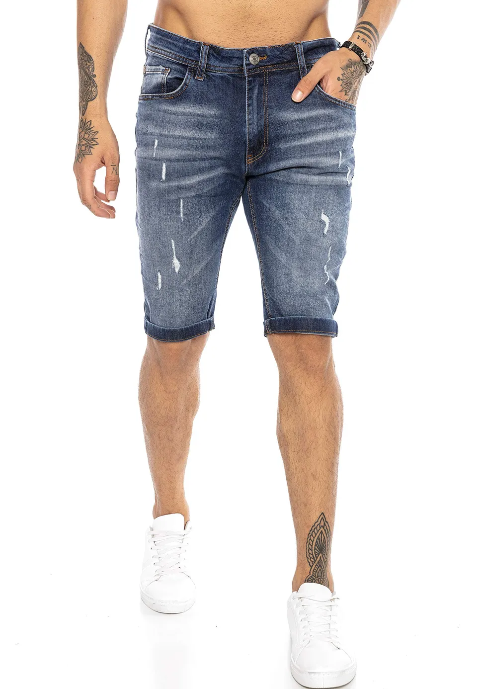 redbridge-shorts-jeans-shorts-denim-blau-28w-destroyed image 1
