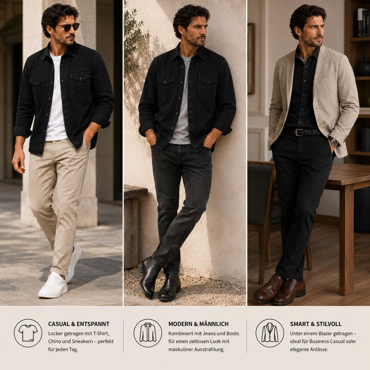 redbridge-premium-denim-hemd-herren-dunkelblau-casual-baumwolle image 3