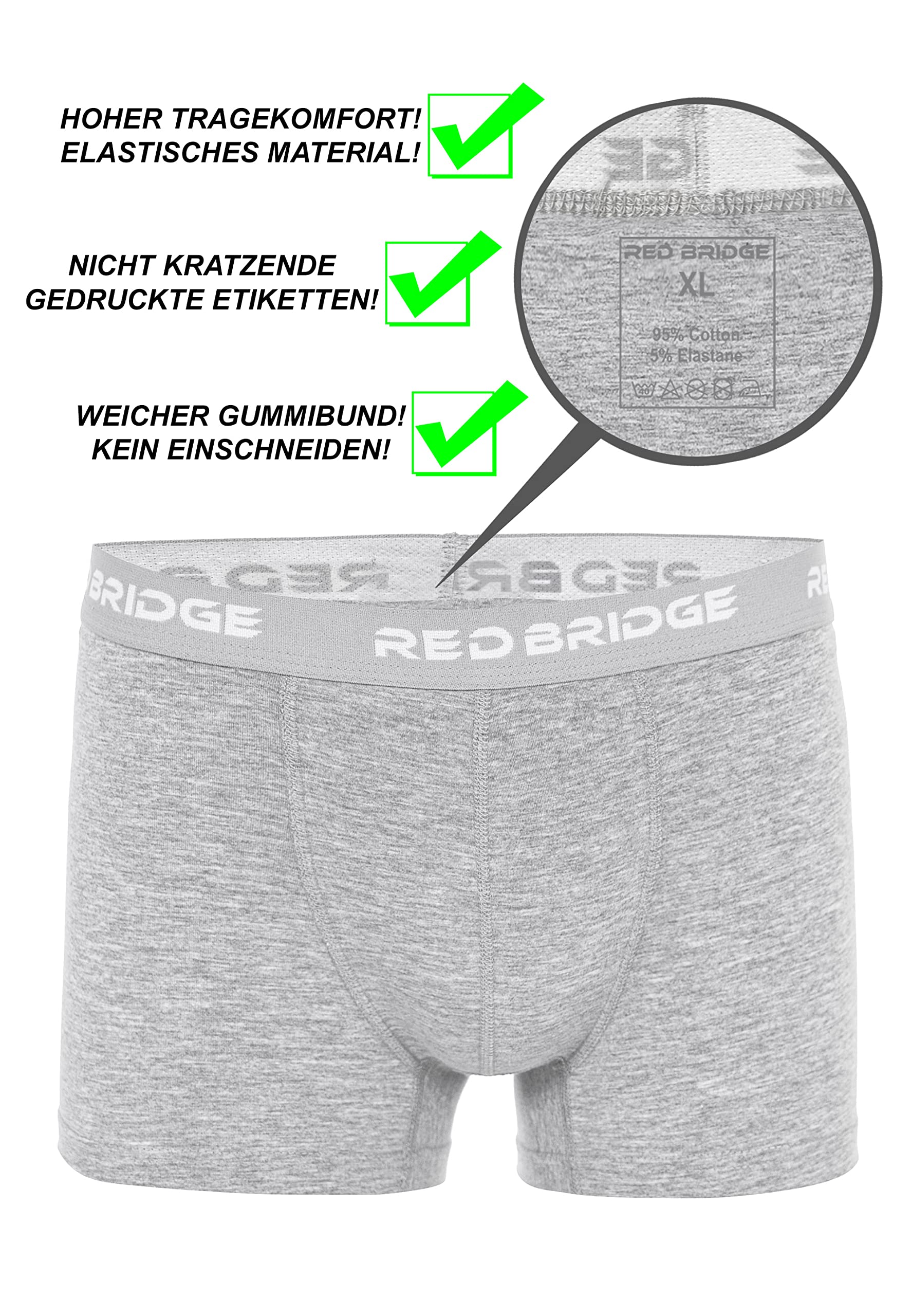 redbridge-m7301-boxershorts-6er-pack-herren-baumwolle-schwarz image 3
