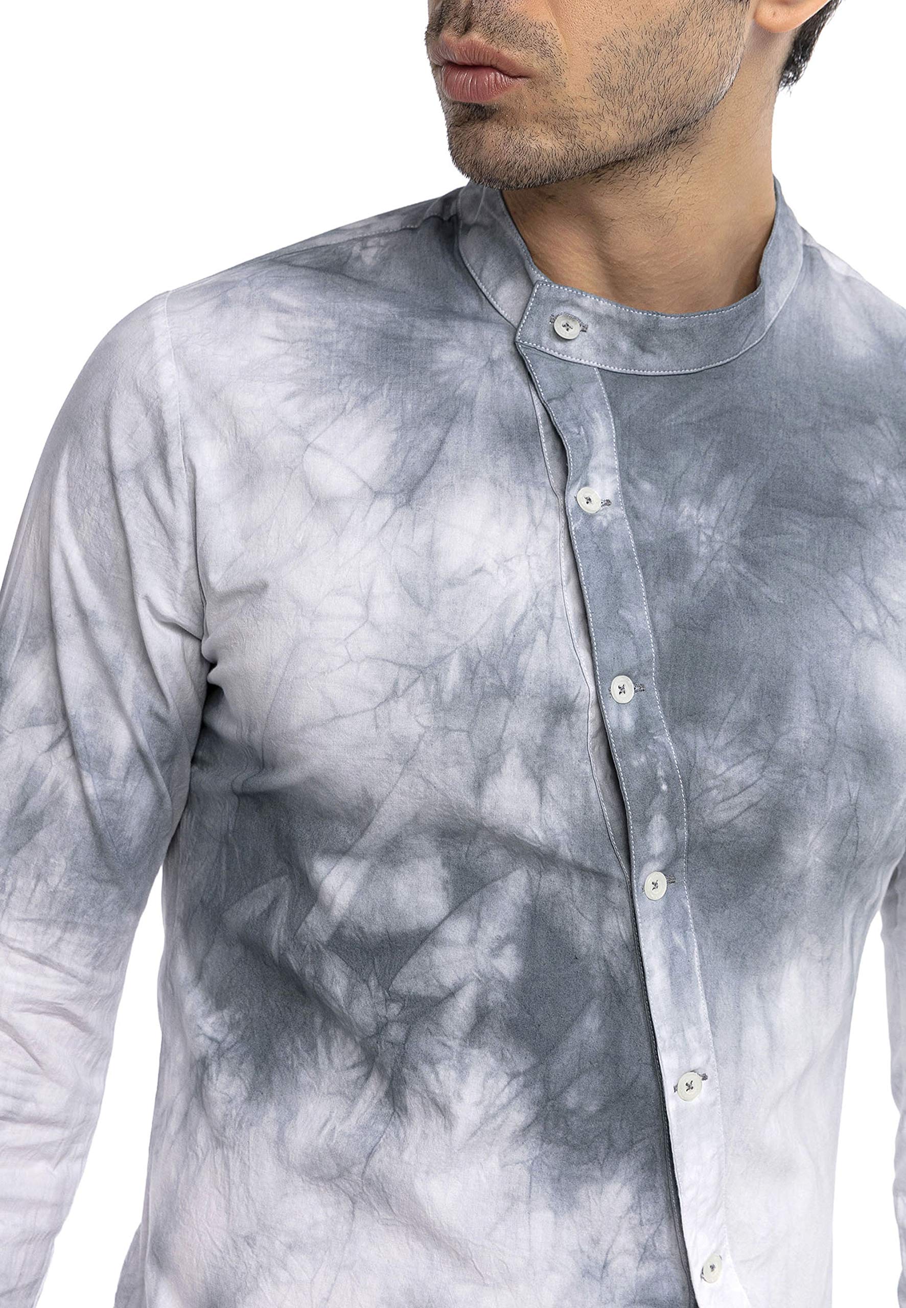 redbridge-hemd-freizeithemd-slim-fit-batik-grau-l image 2