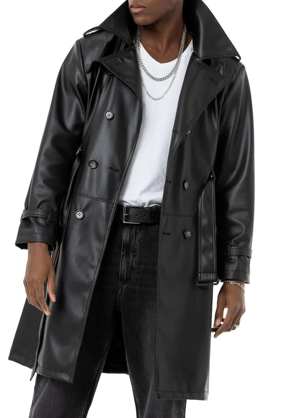 redbridge-oberbekleidung-kunstleder-mantel-urbanstyle-trenchcoat-lederjacke-m image 1