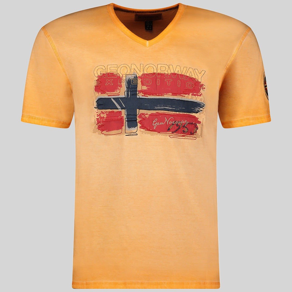 geographical-norway-joasis-t-shirt-herren-mit-v-ausschnitt-und-front-print-somme image 4