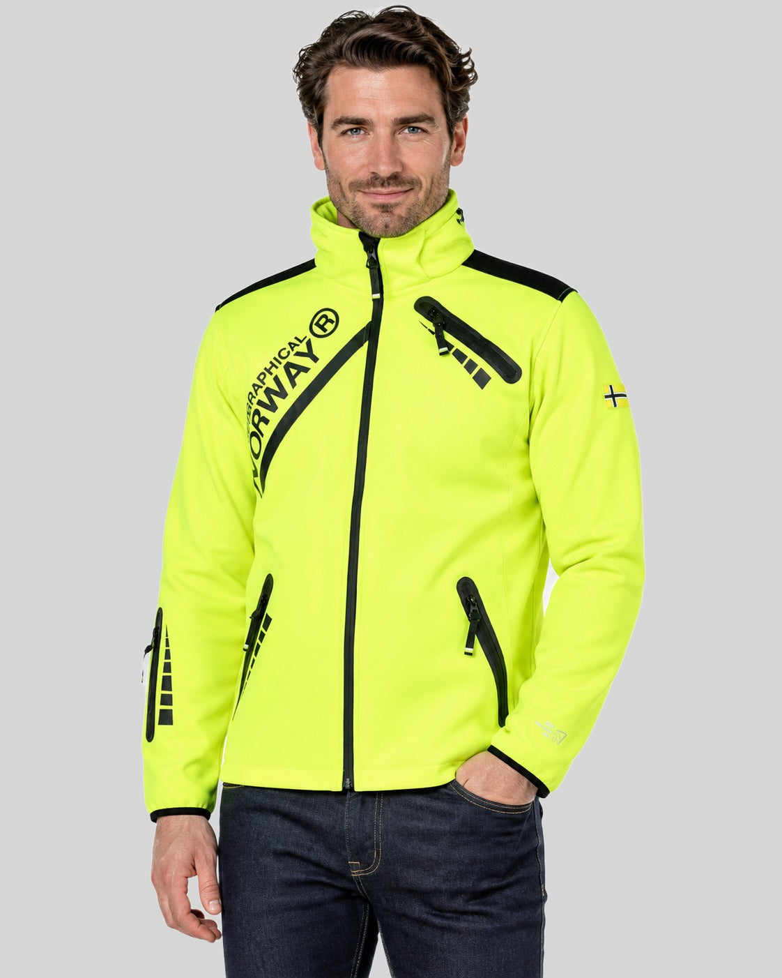 geographical-norway-twopac-softshelljacke-herren-schwarz-kapuze image 1