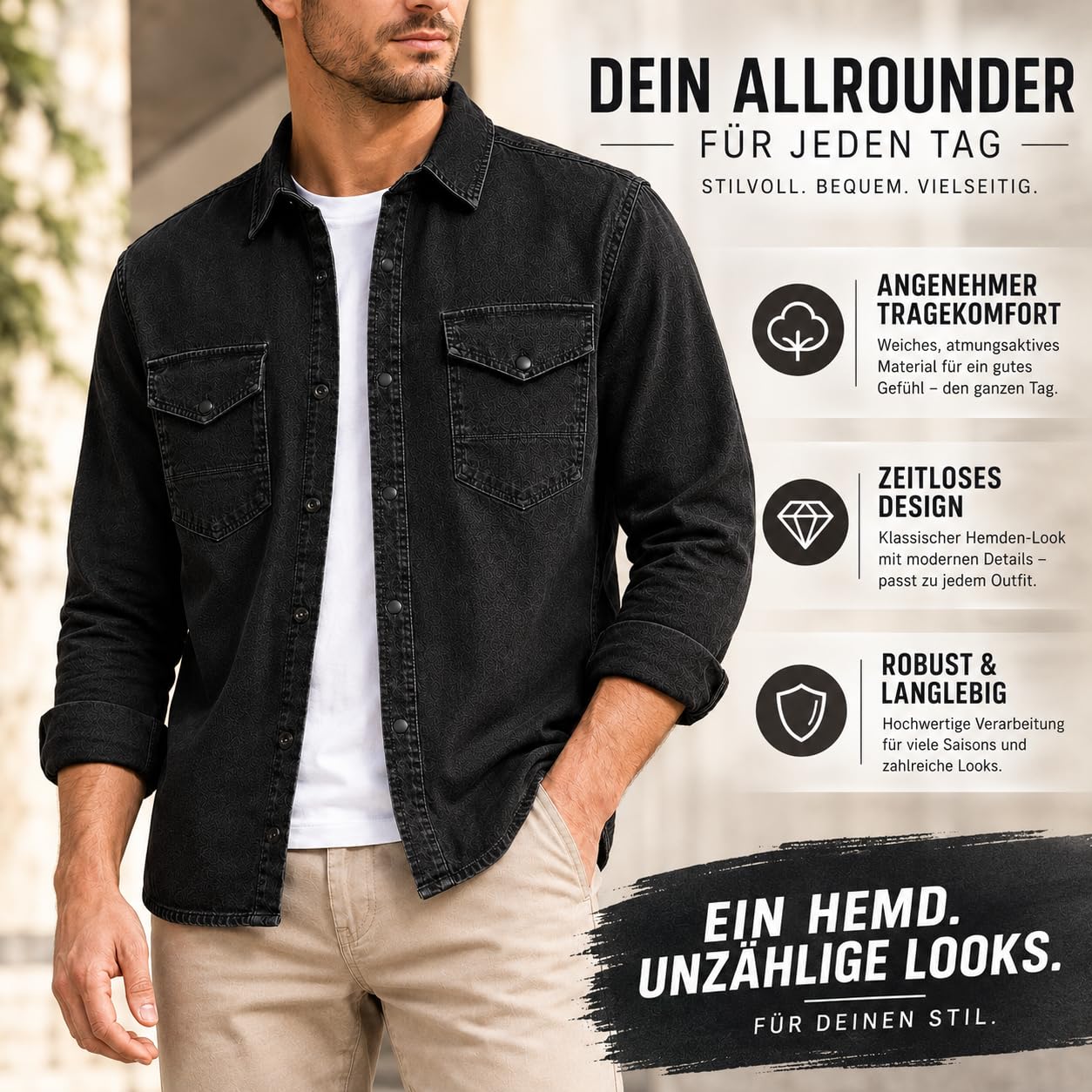 redbridge-premium-denim-hemd-herren-dunkelblau-casual-baumwolle image 5