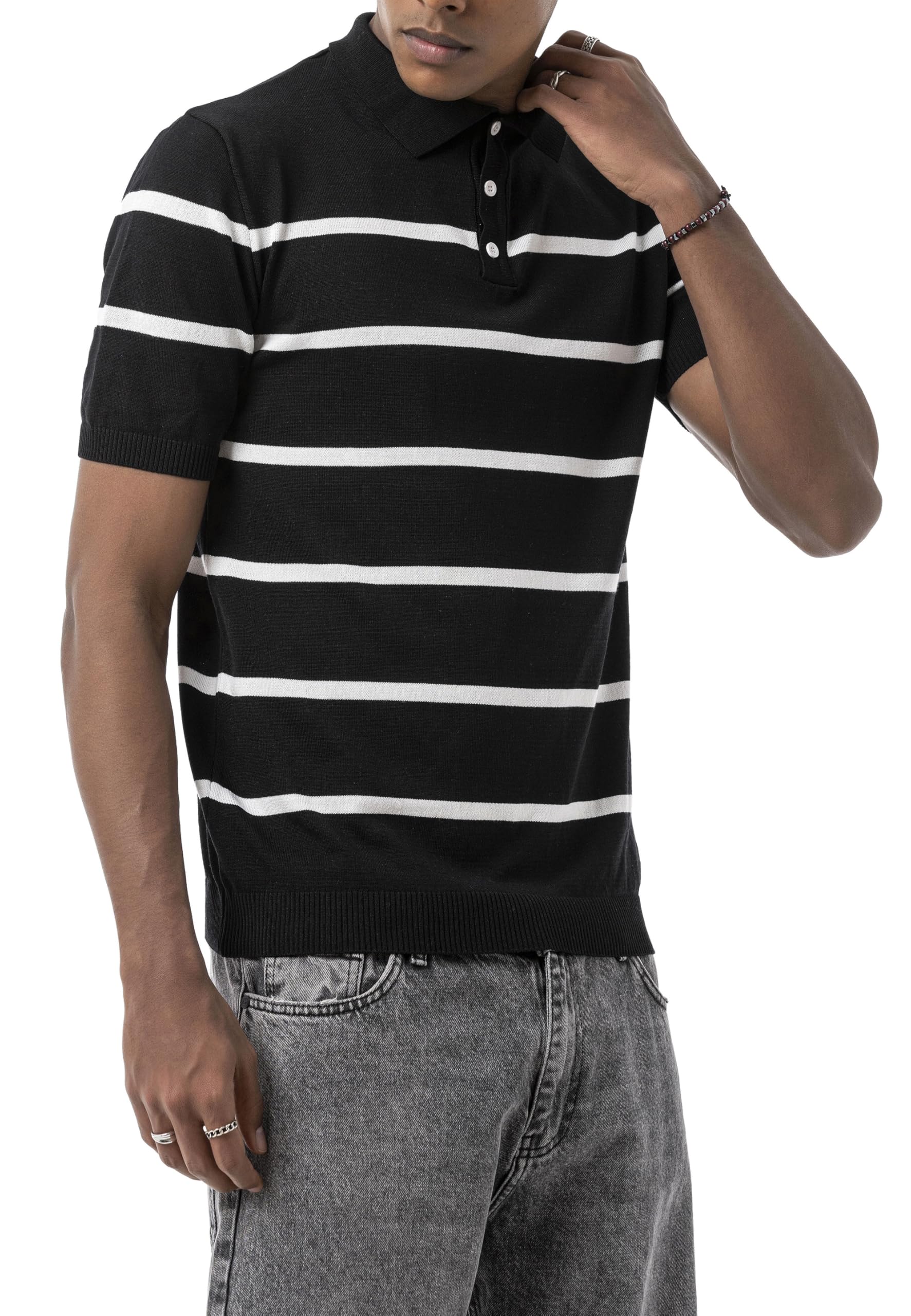 redbridge-by-tarz-cool-poloshirt-kordelstrick-streifen-kurzarm image 1
